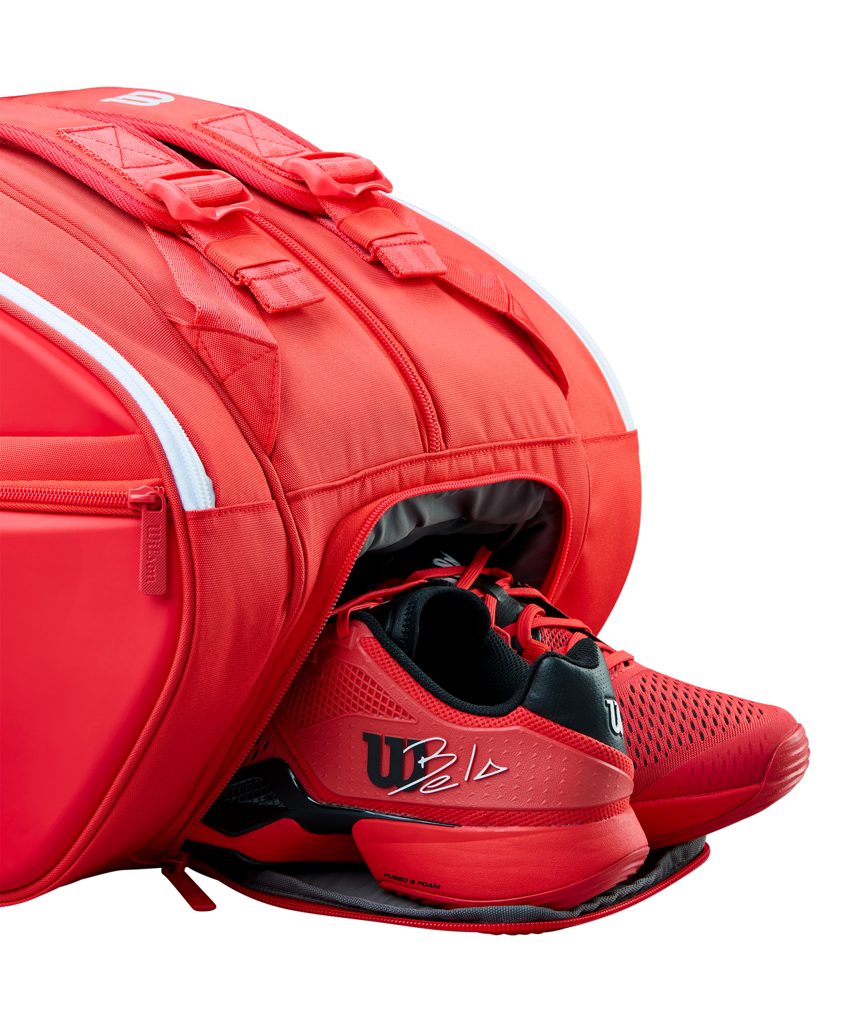 Wilson Super Tour Red Padel Bag, Holds 6 Rackets - alternate view 6