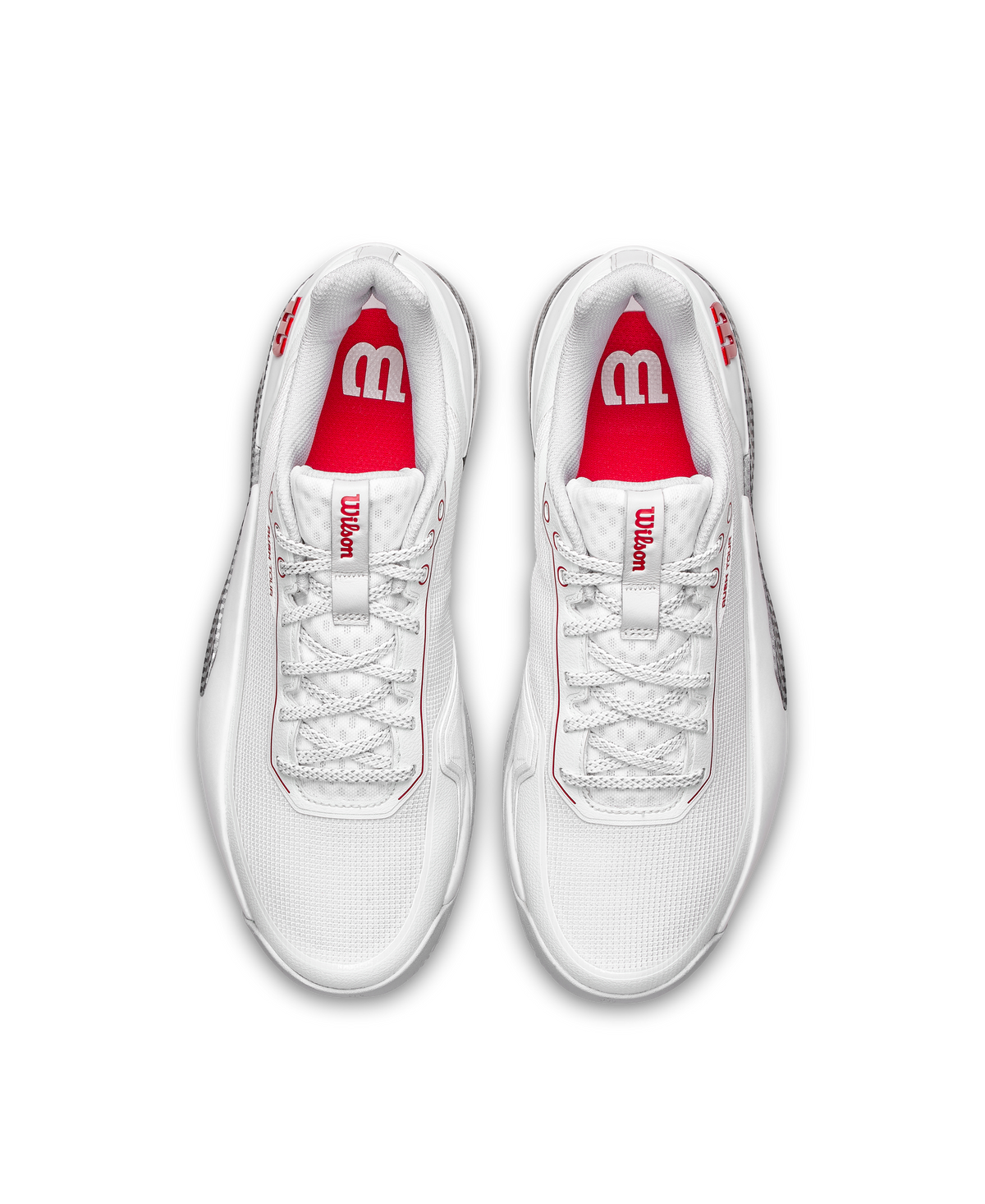 Wilson Rush Tour 5 Mens Tennis Shoes, Bright White/Wilson Red/Microchip - alternate view 4
