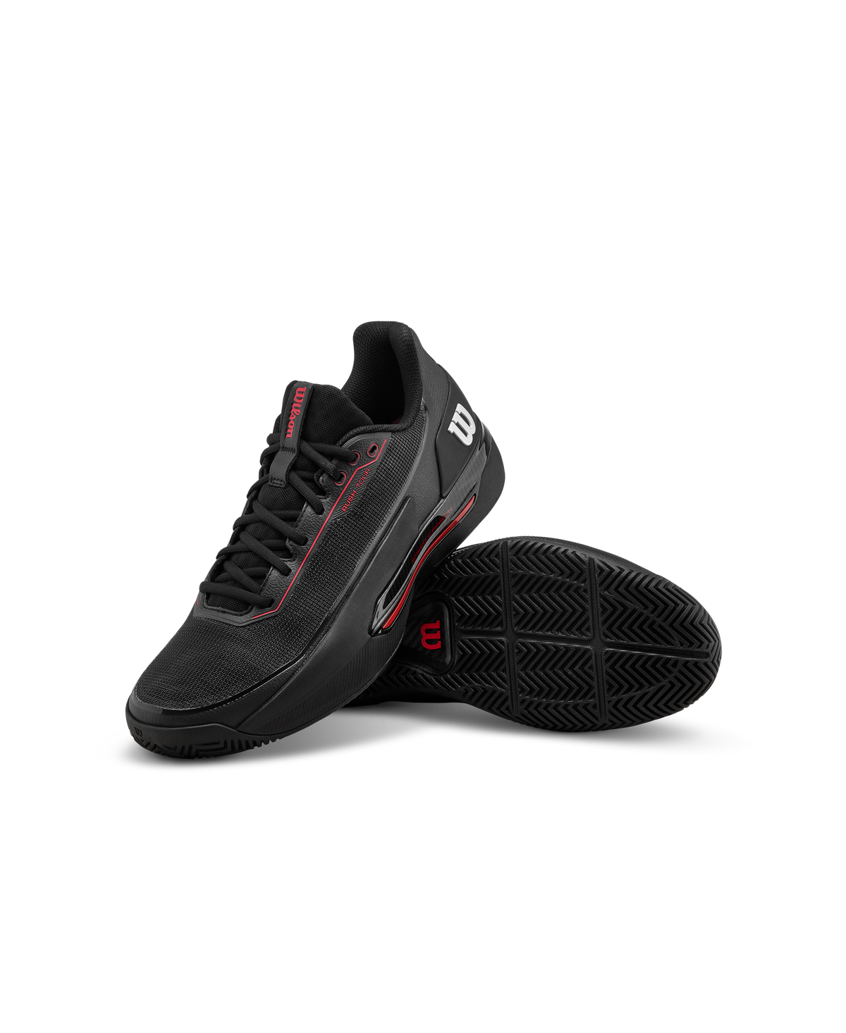 Wilson Rush Tour 5 Mens Tennis Shoes, Black/Wilson Red/Microchip - alternate view 6