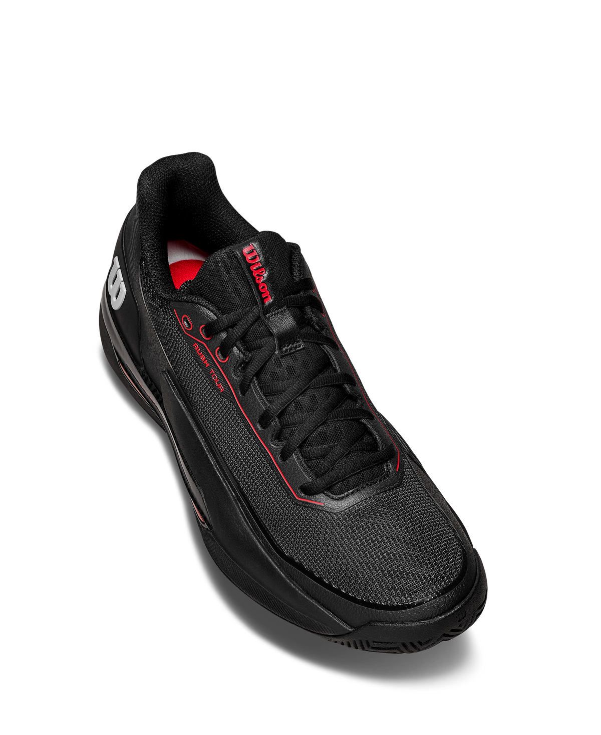 Wilson Rush Tour 5 Mens Tennis Shoes, Black/Wilson Red/Microchip - alternate view 3