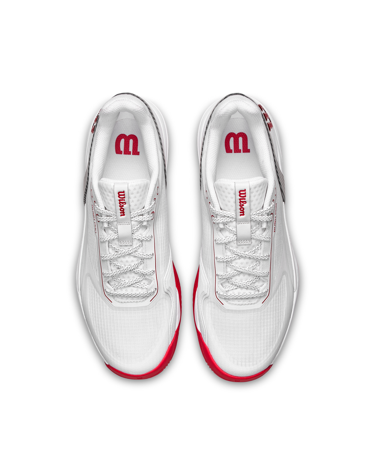 Wilson Rush Pro 5 Mens Tennis Shoes, Bright White/Wilson Red/Microchip - alternate view 3