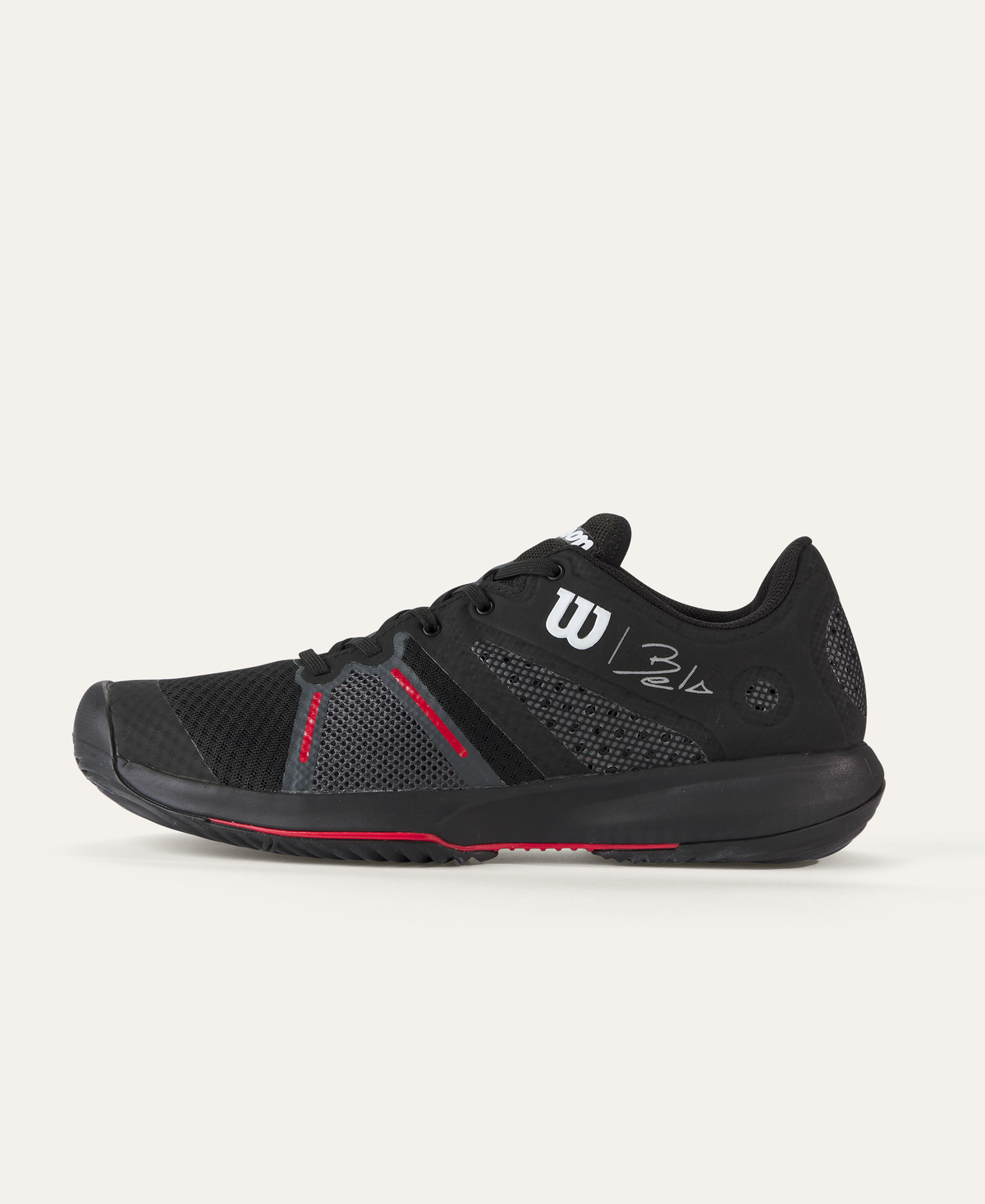 Wilson Bela Pro Mens Padel Shoes, Black/Ebony/Poppy Red - main view