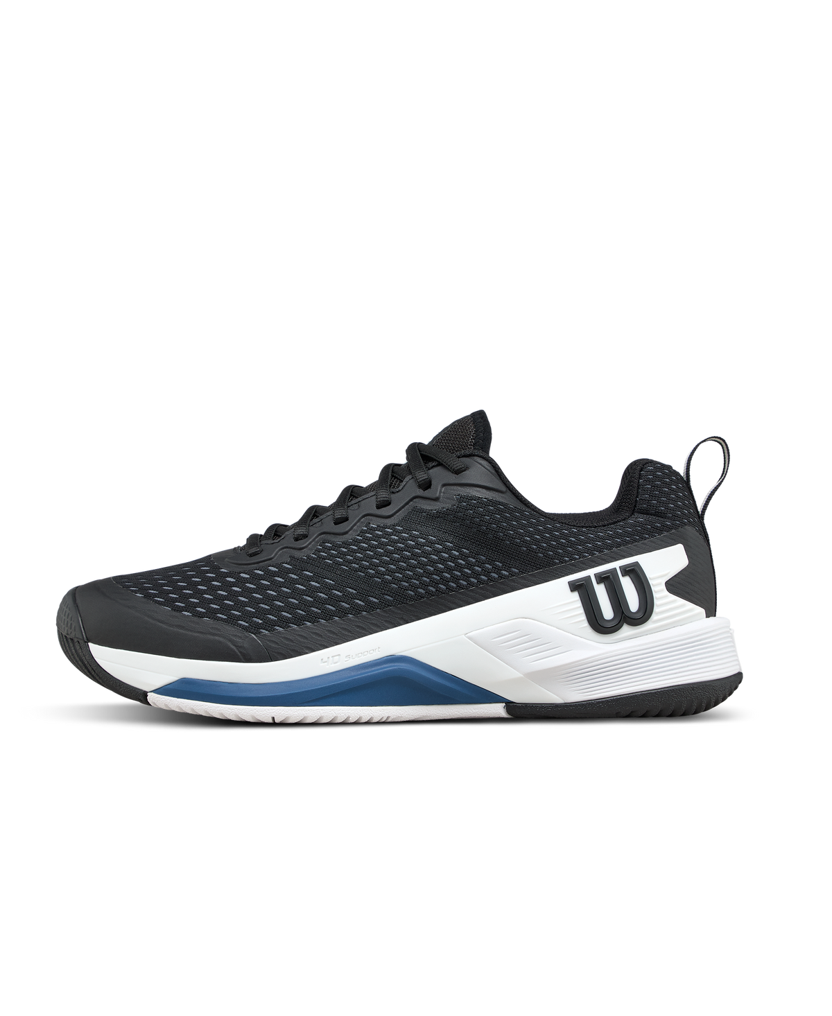 Wilson Rush Pro 4.5 Mens Tennis Shoes, Black/White/Ensign Blue - main view