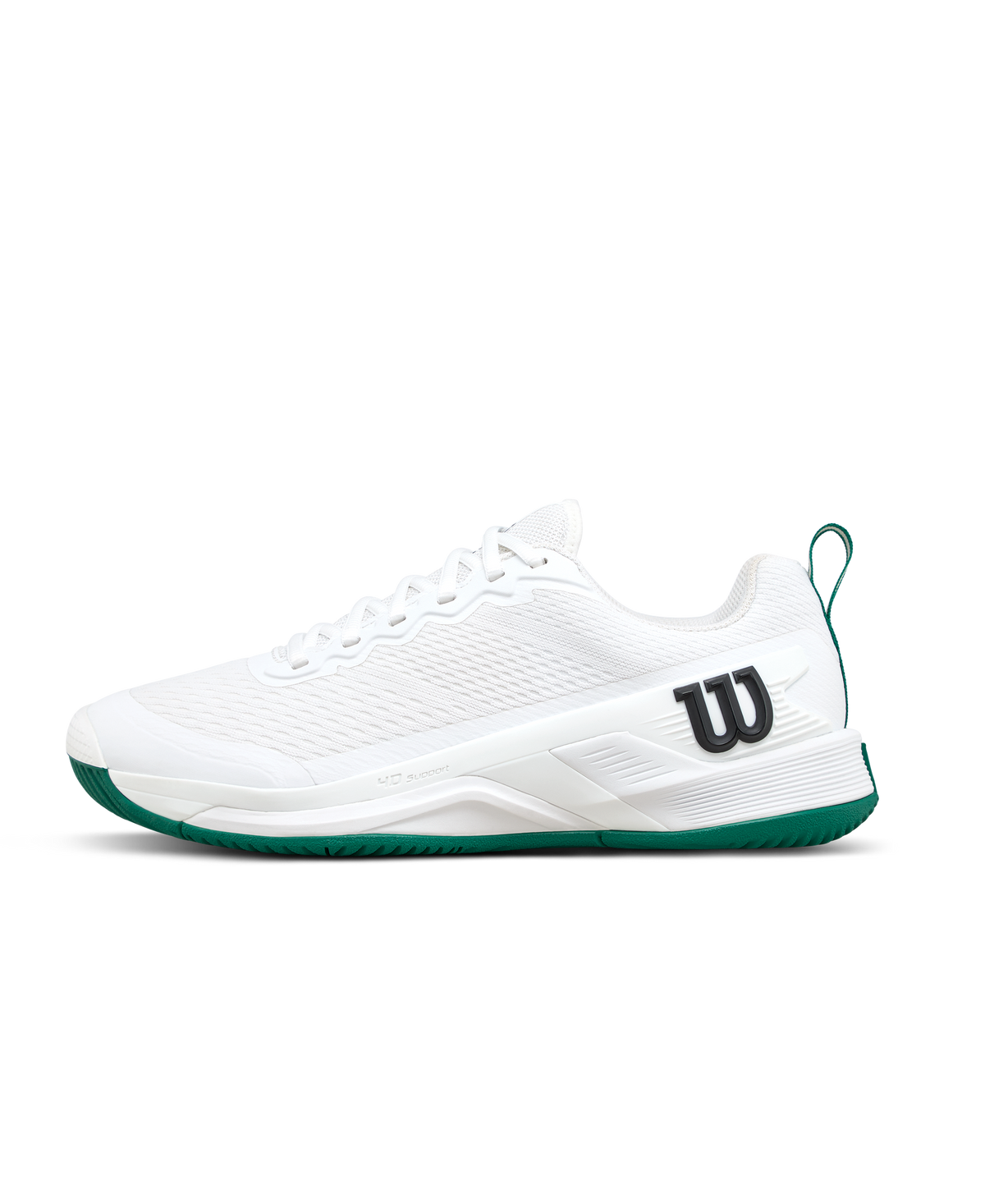 Wilson Rush Pro 4.5 Mens Tennis Shoes, White/White/Aventurine - main view
