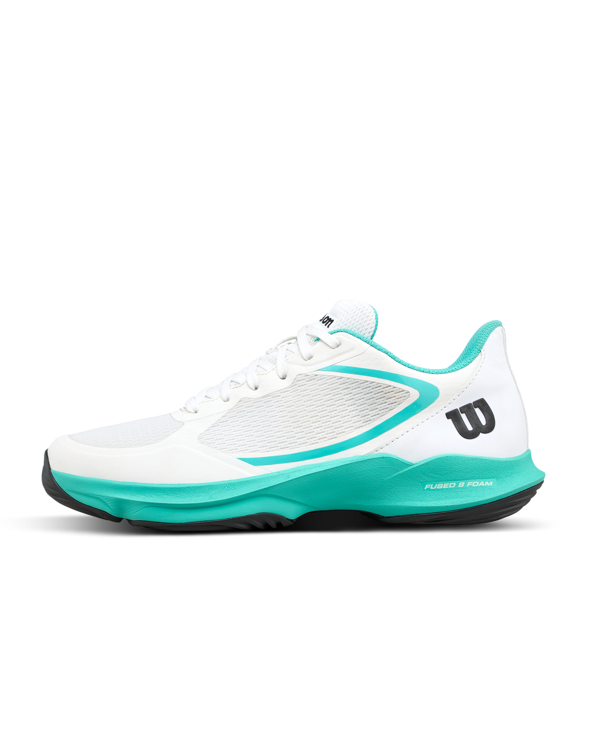 Wilson Hurakn Lite Womens Padel Shoes, White/Turquoise/Black, Size 9.5 - main view