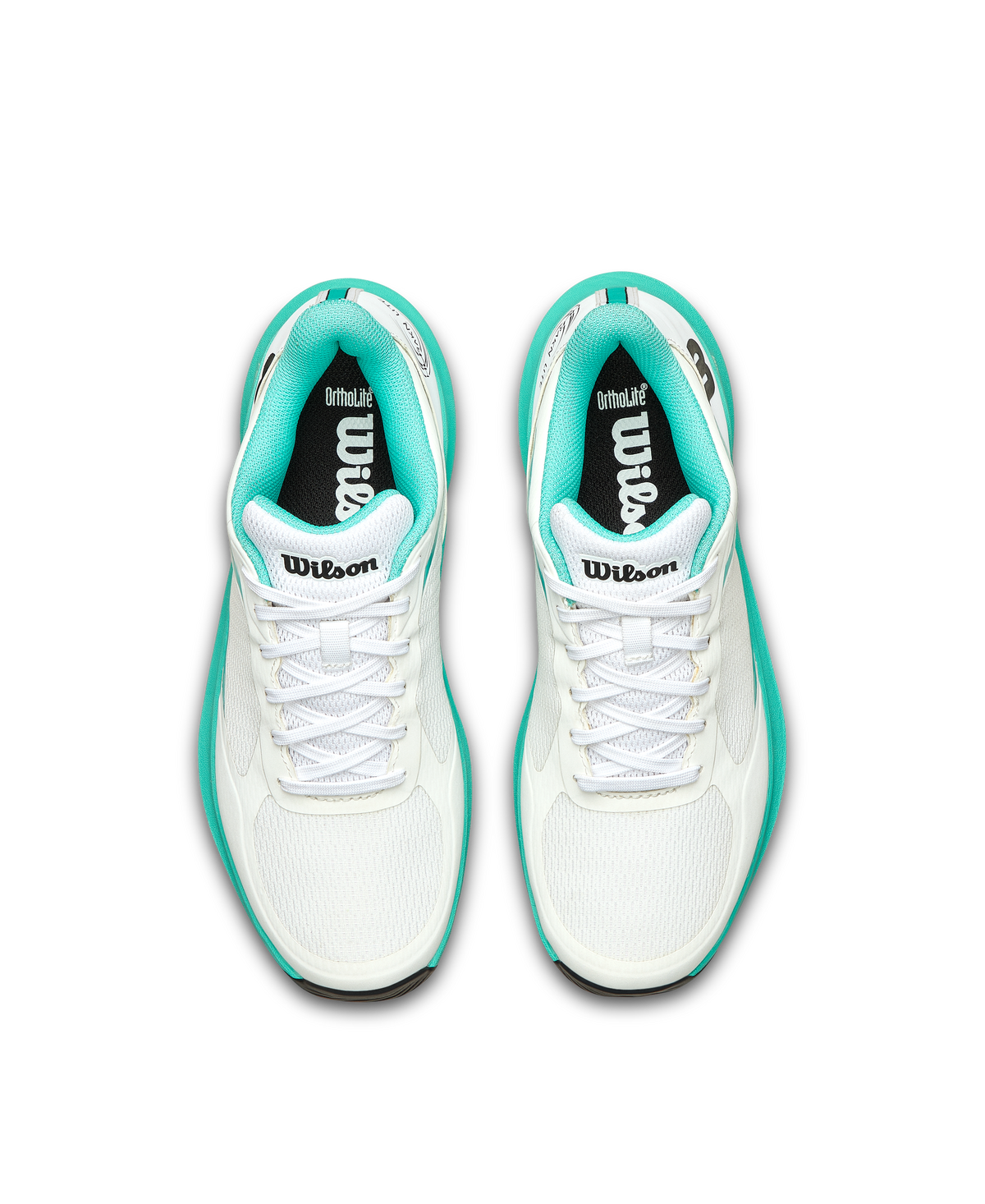 Wilson Hurakn Lite Womens Padel Shoes, White/Turquoise/Black, Size 9.5 - alternate view 3