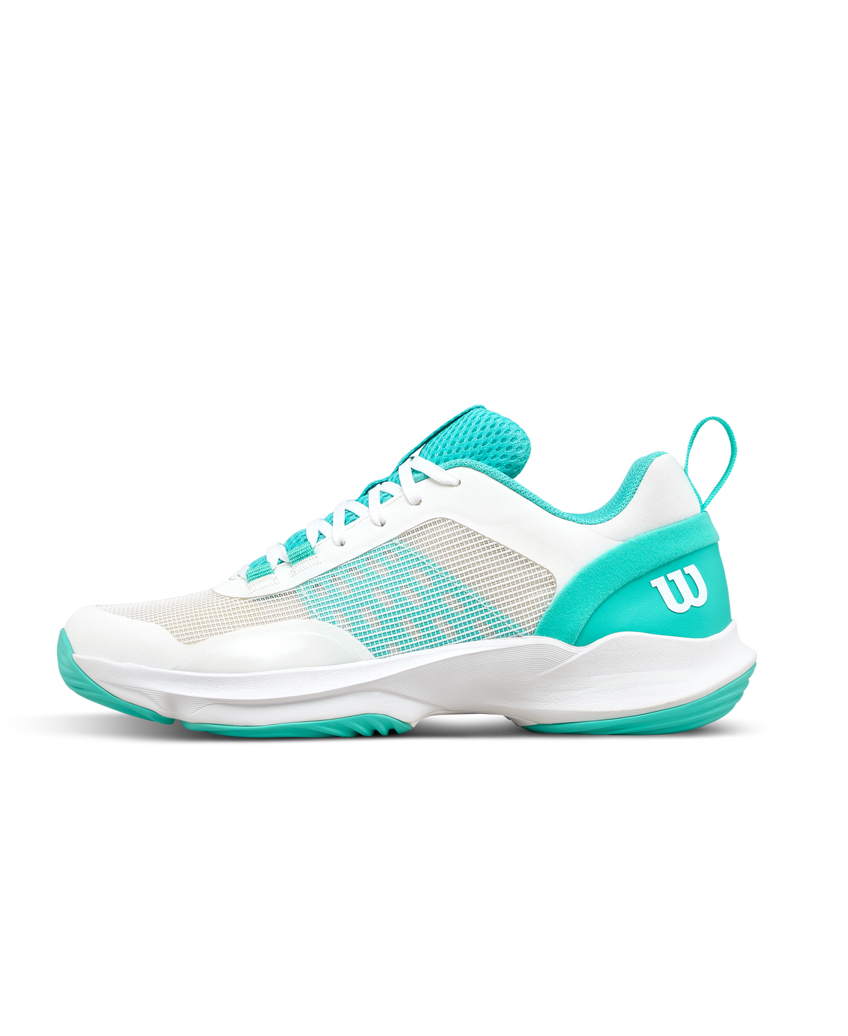 Wilson Hurakn Pro V2 Womens Padel Shoes, White/Turquoise - main view