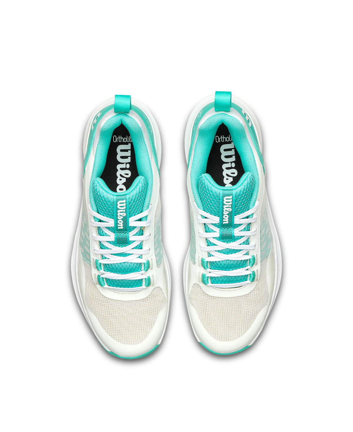 Wilson Hurakn Pro V2 Womens Padel Shoes, White/Turquoise - alternate view 4