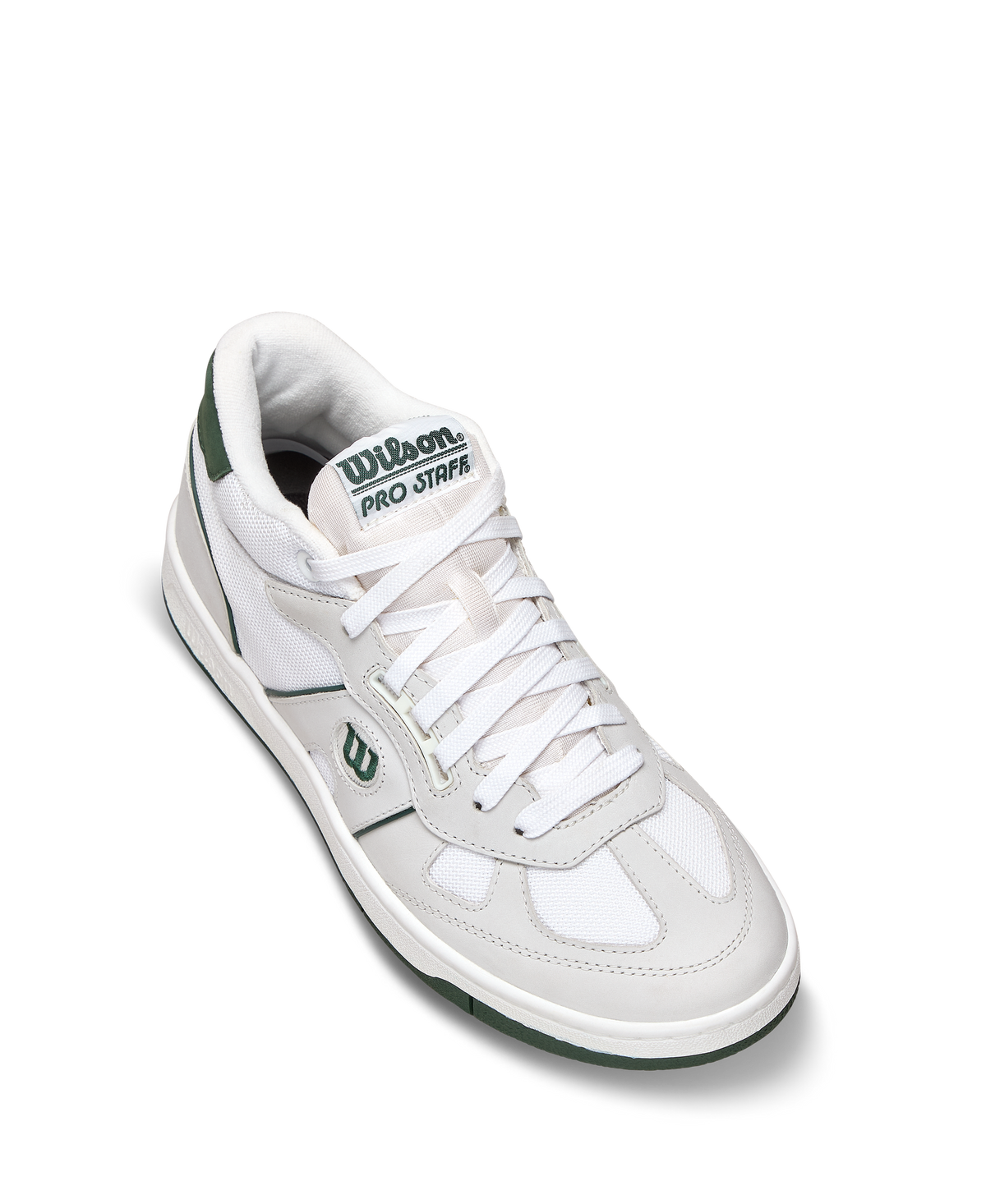 Wilson Pro Staff 87 Mid Mens Tennis Shoes, White/White/Sycamore - alternate view 3