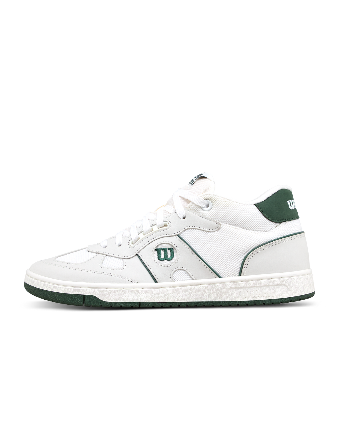 Wilson Pro Staff 87 Mid Mens Tennis Shoes, White/White/Sycamore - main view