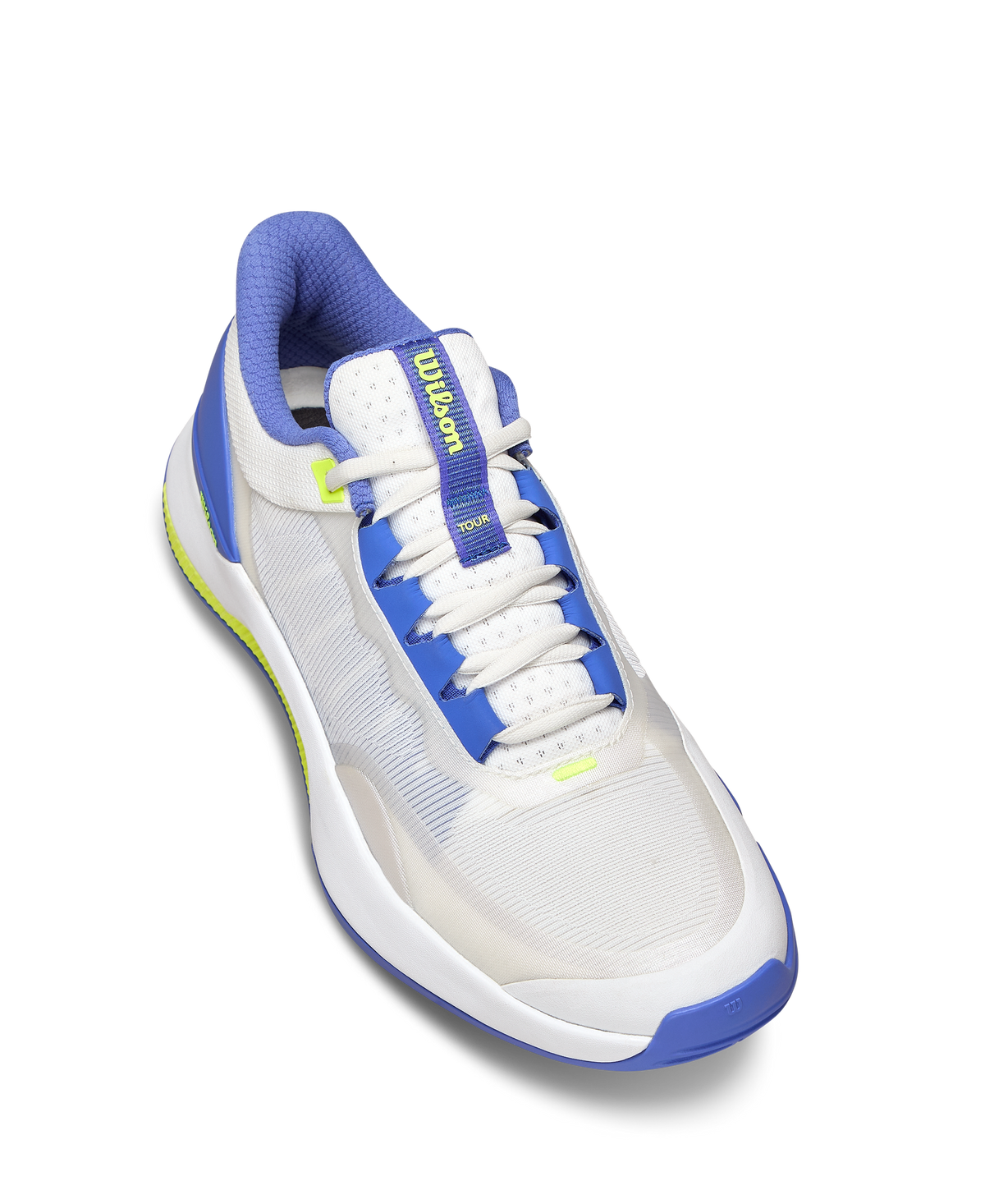 Wilson Intrigue Tour Womens Padel Shoes, White/Amparo Blue/Safety Yellow, Size 11 - alternate view 3