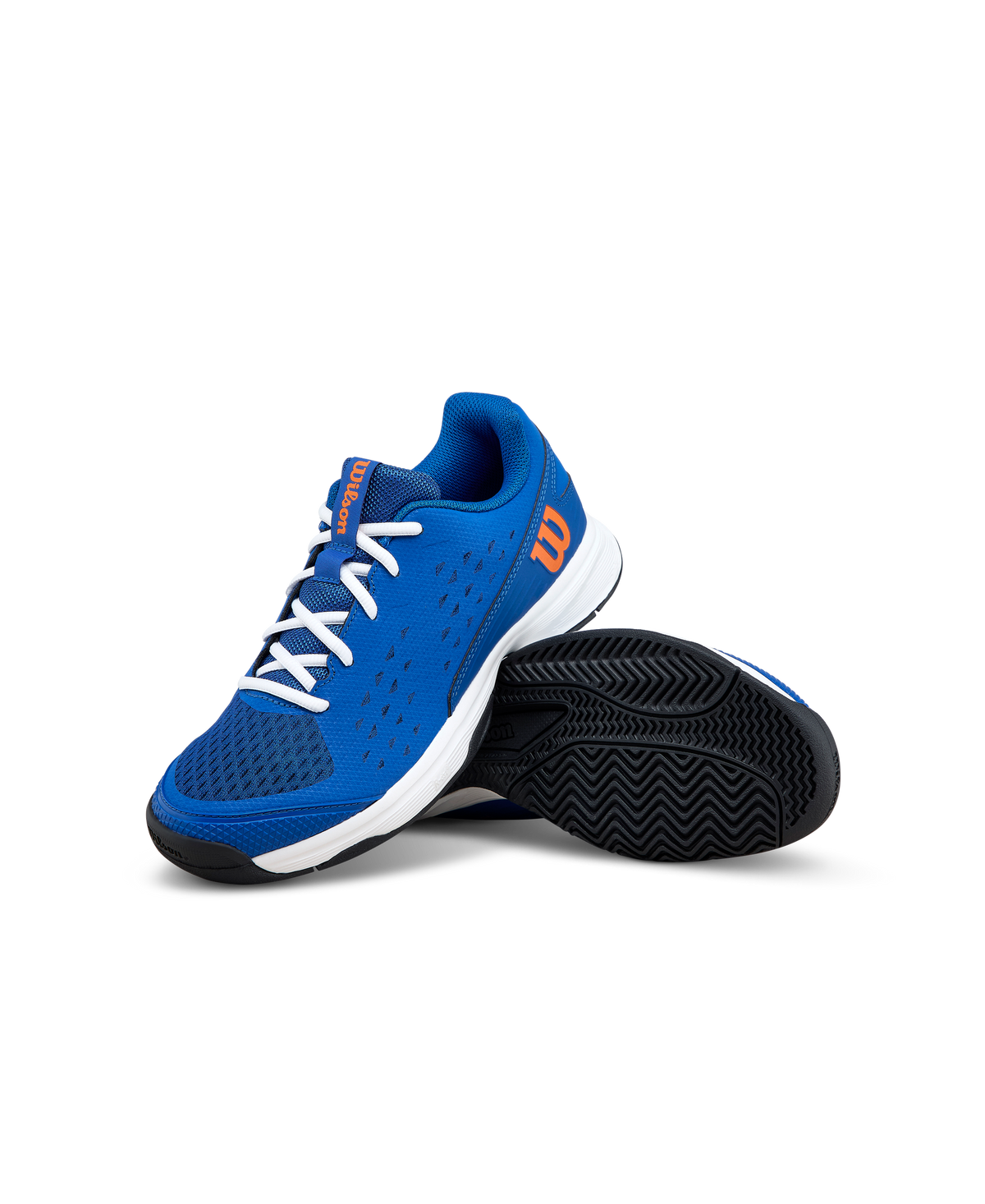 Wilson Rush Pro L Junior Tennis Shoes, Deja Vu Blue/Orange Tiger/White - alternate view 7