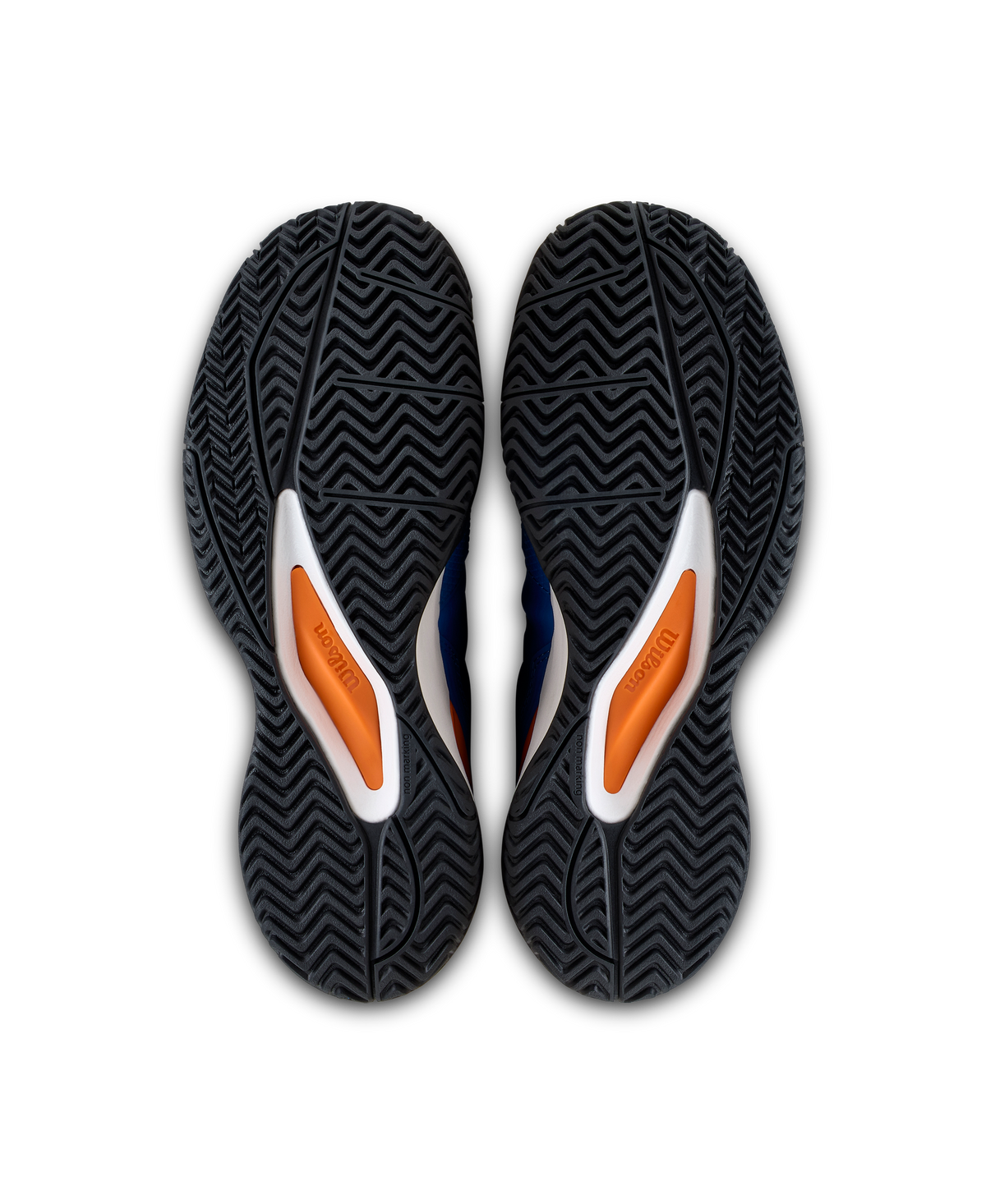 Wilson Rush Pro Ace Junior Tennis Shoes, Deja Vu Blue/Orange Tiger/White - pair view