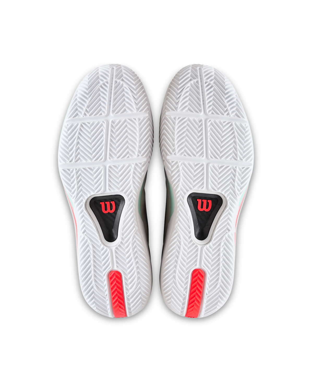 Wilson Rush Tour 5 Clay Mens Tennis Shoes, White/Bay/Fiery Coral - pair view