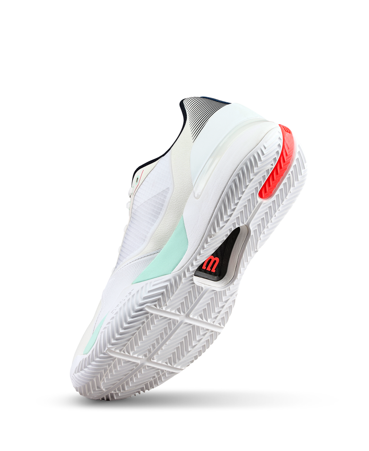 Wilson Rush Tour 5 Clay Mens Tennis Shoes, White/Bay/Fiery Coral - alternate view 3