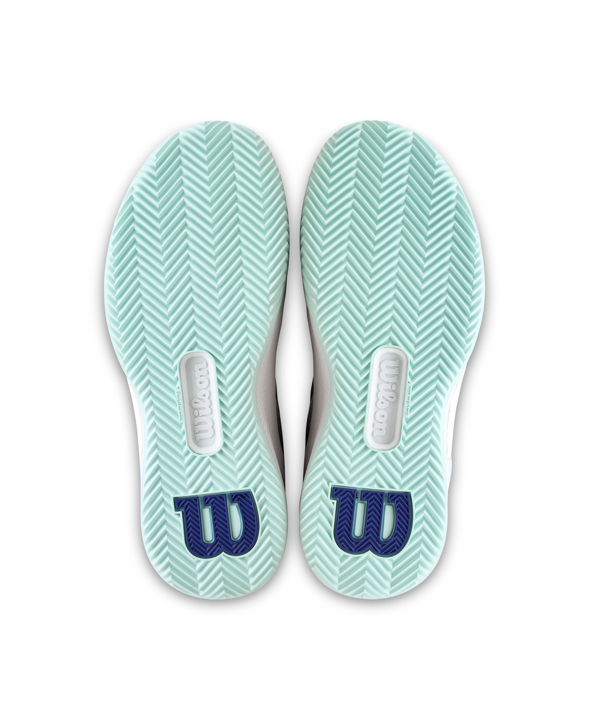 Wilson Intrigue Pro Clay Womens Tennis Shoes, Clear White/Bay/Skipper Blue - pair view