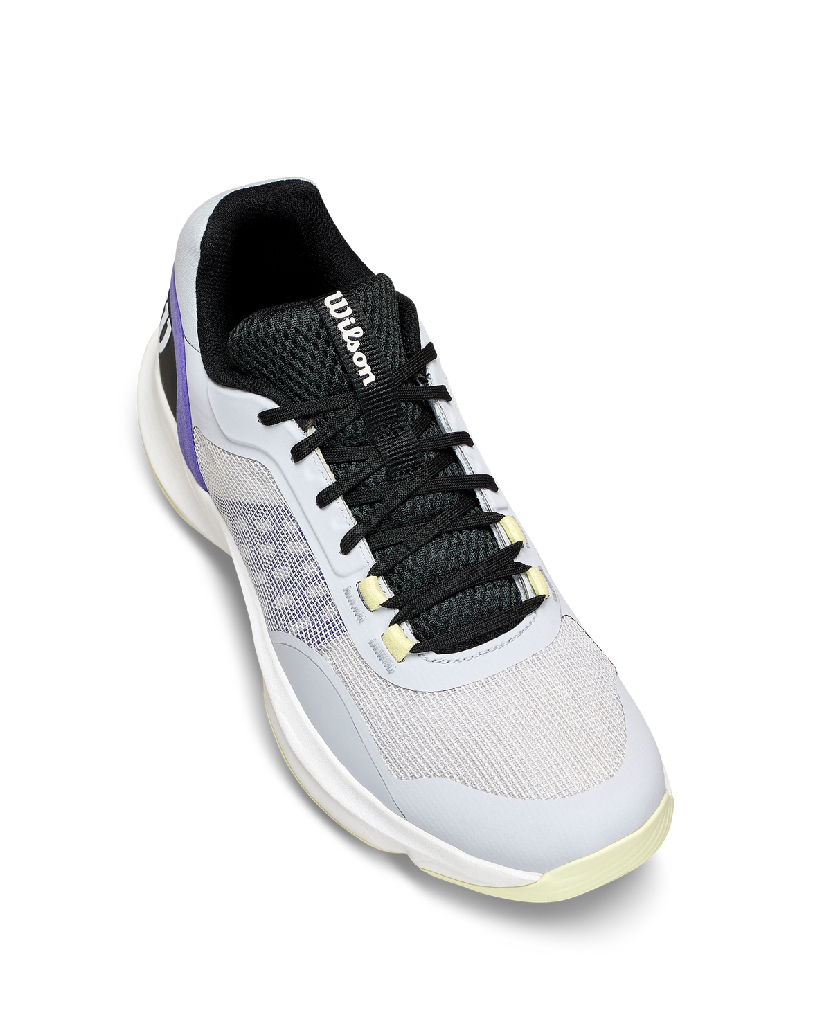 Wilson Hurakn Pro V2 Mens Padel Shoes, Gray Dawn/Black/Tender Yellow - alternate view 3