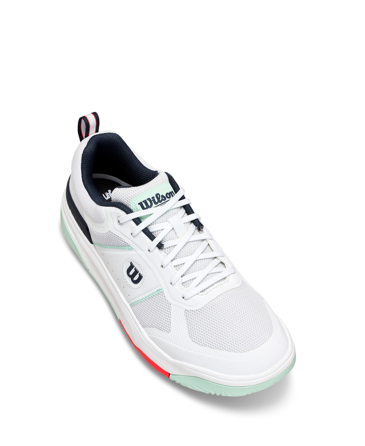Wilson Pickle Pro Mens Pickleball Shoes, White/Bay/Fiery Coral - alternate view 3