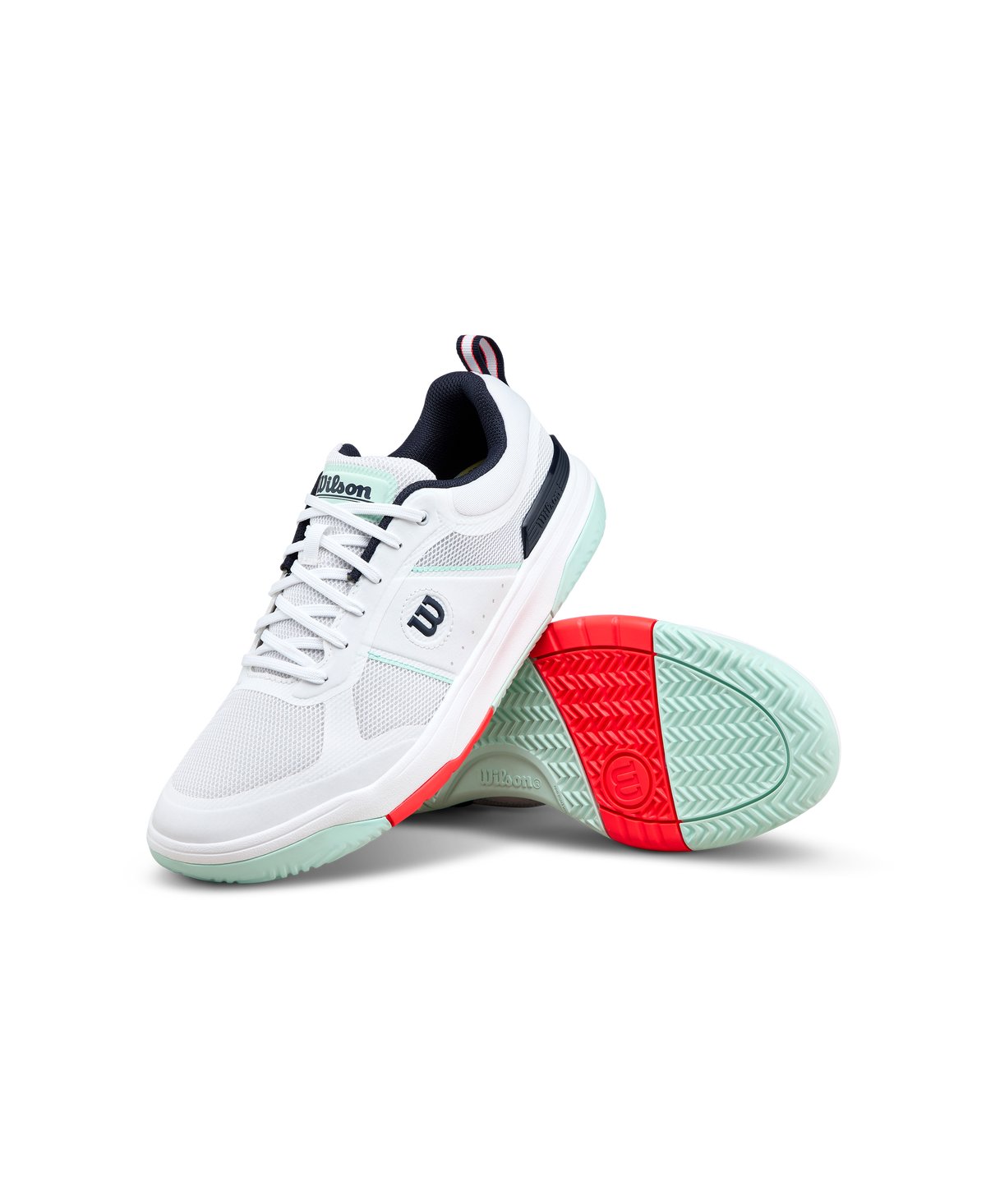 Wilson Pickle Pro Mens Pickleball Shoes, White/Bay/Fiery Coral - alternate view 7