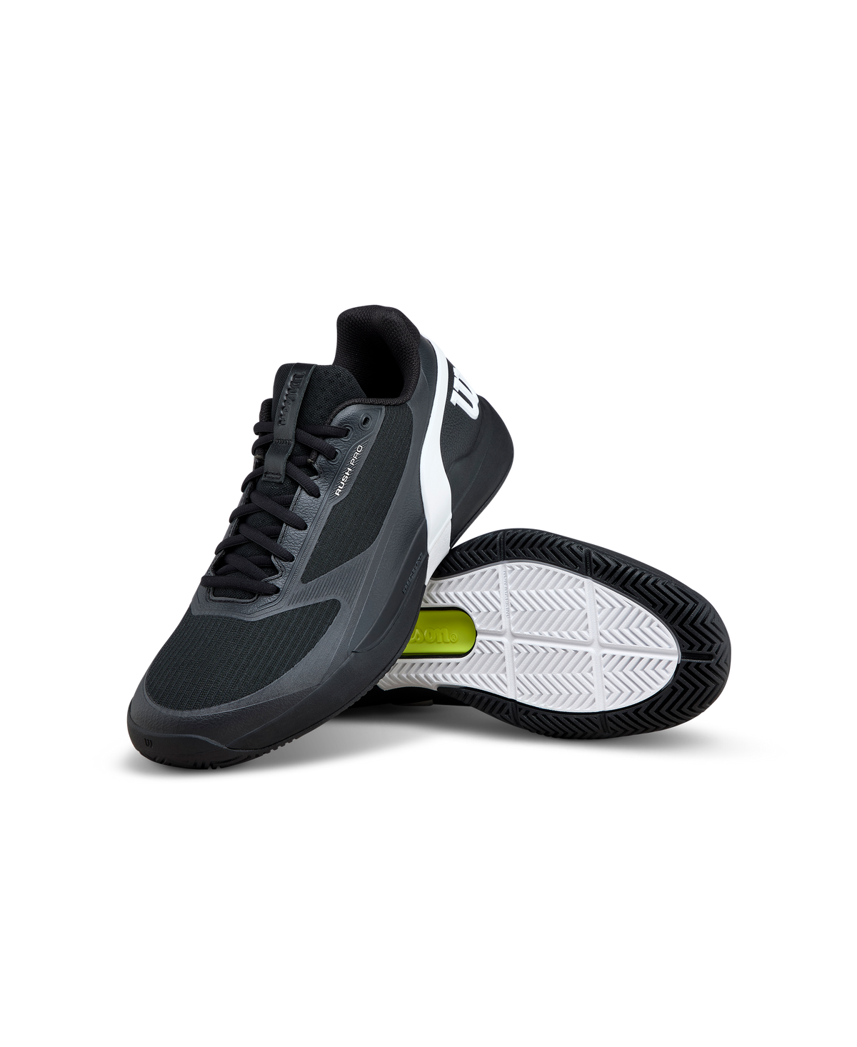 Wilson Rush Pro 5 Mens Tennis Shoes, Black/White/Stormy Weather - alternate view 6