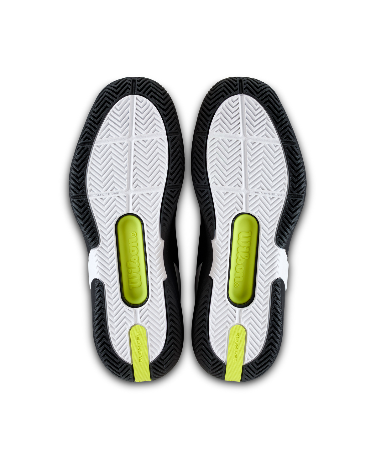 Wilson Rush Pro 5 Mens Tennis Shoes, Black/White/Stormy Weather - pair view