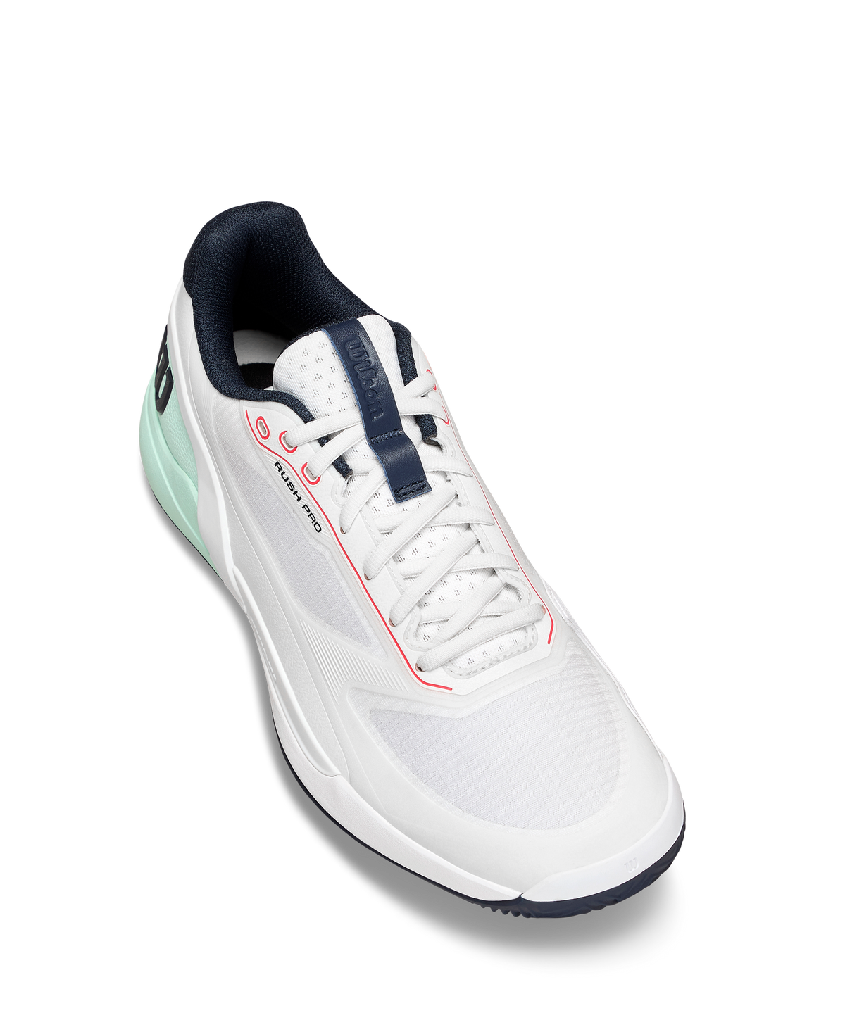 Wilson Rush Pro 5 Clay Mens Tennis Shoes, White/Bay/Fiery Coral - alternate view 2
