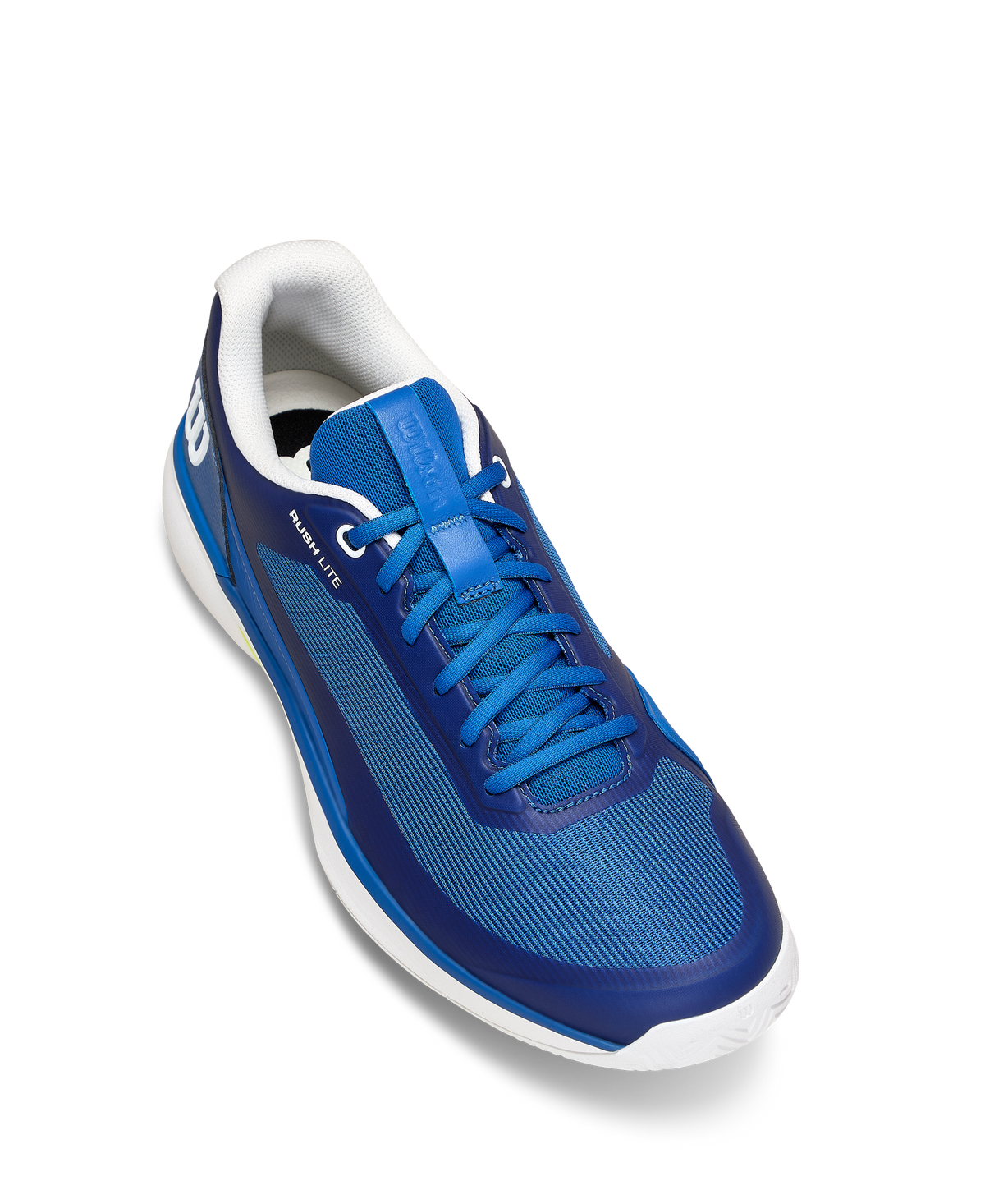 Wilson Rush Lite 5 Mens Tennis Shoes, Deja Vu Blue/White/Safety Yellow - alternate view 2
