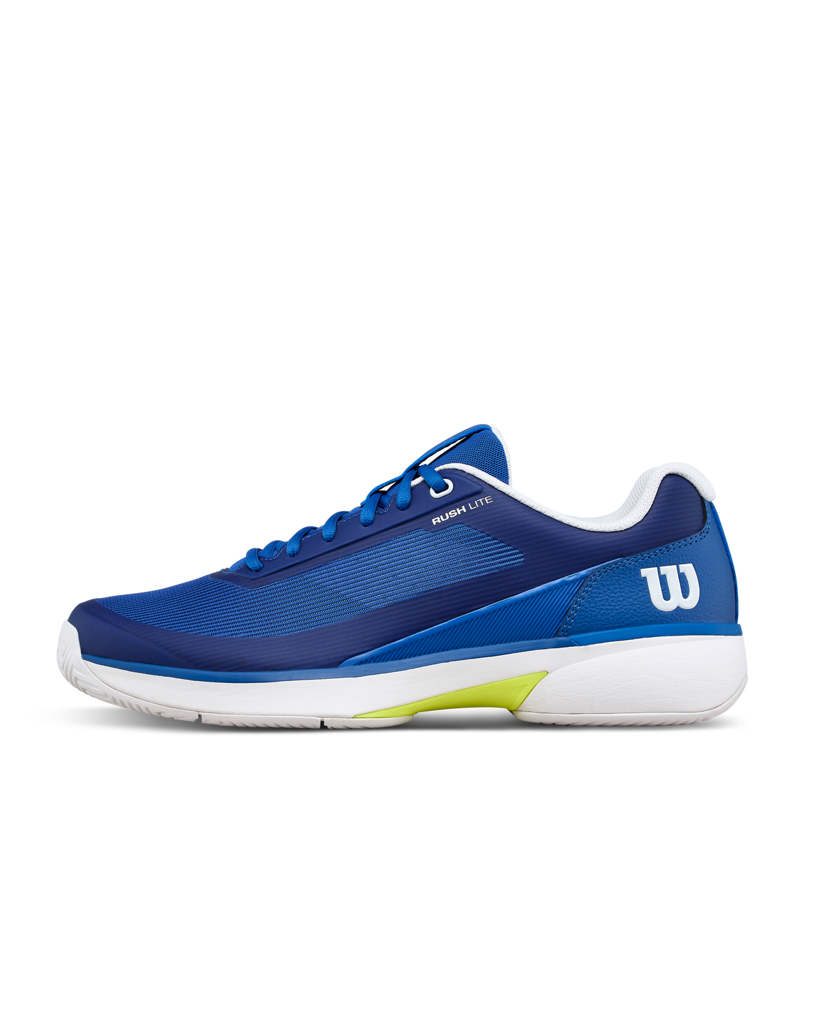 Wilson Rush Lite 5 Mens Tennis Shoes, Deja Vu Blue/White/Safety Yellow - main view