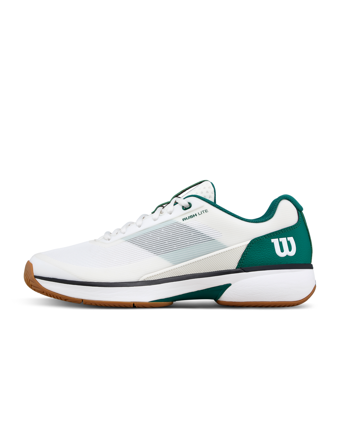 Wilson Rush Lite 5 Mens Tennis Shoes, White/Evergreen/Gum - main view