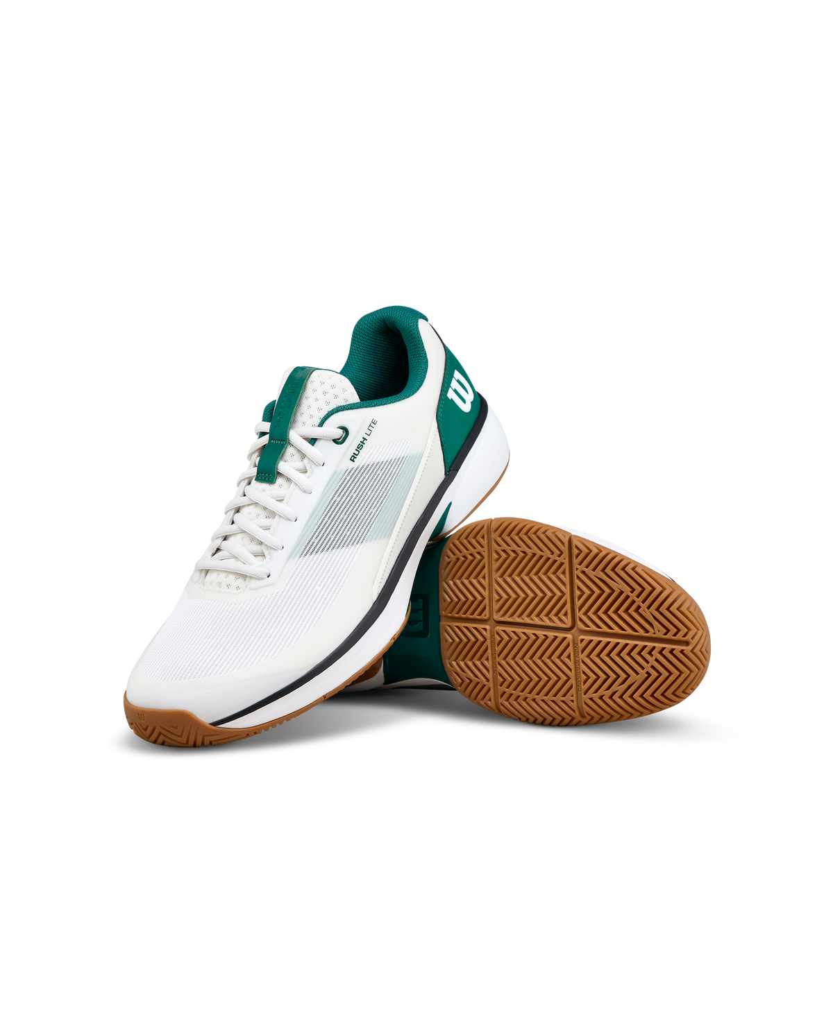 Wilson Rush Lite 5 Mens Tennis Shoes, White/Evergreen/Gum - alternate view 6
