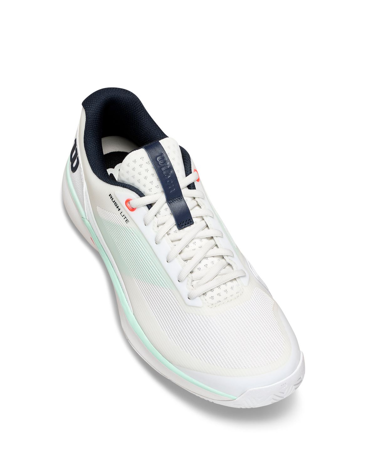 Wilson Rush Lite 5 Mens Tennis Shoes, White/Bay/Fiery Coral - alternate view 2