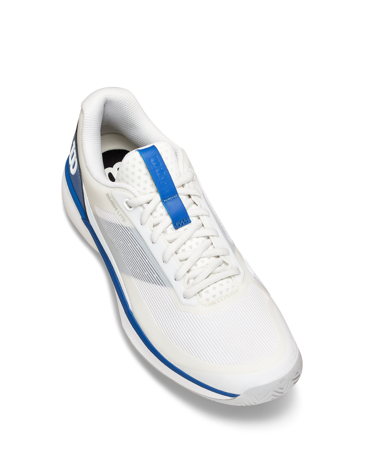 Wilson Rush Lite 5 Mens Tennis Shoes, White/Deja Vu Blue/Safety Yellow - alternate view 2