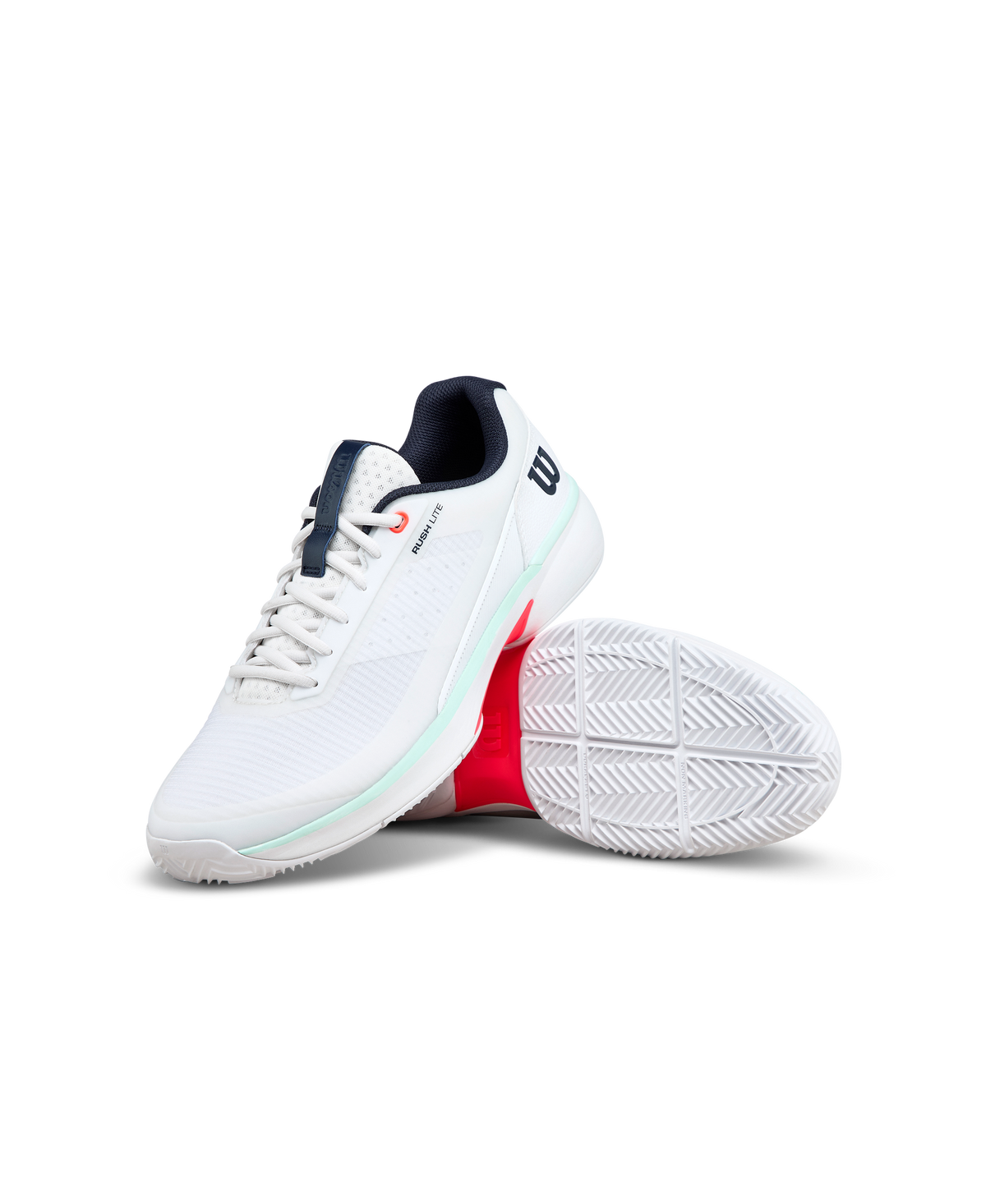 Wilson Rush Lite 5 Clay Mens Tennis Shoes, White/Bay/Fiery Coral - alternate view 6
