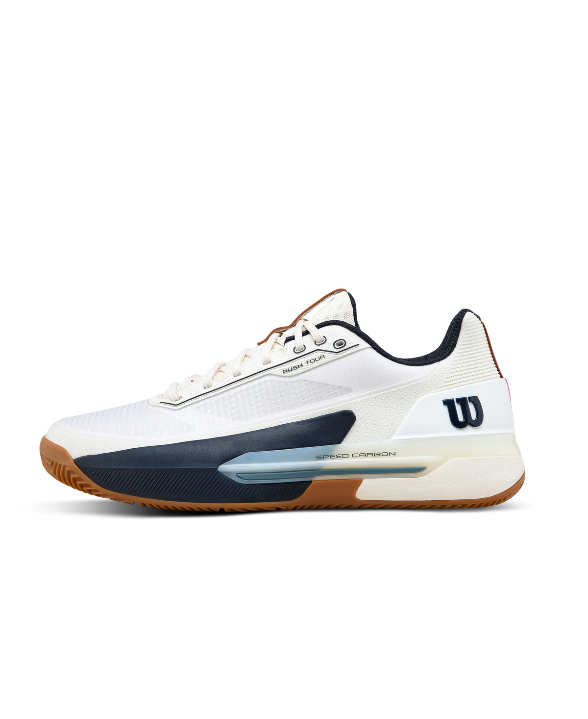 Wilson Rush Tour 5 Clay Mens Tennis Shoes, White/Navy Blazer/Gum - main view