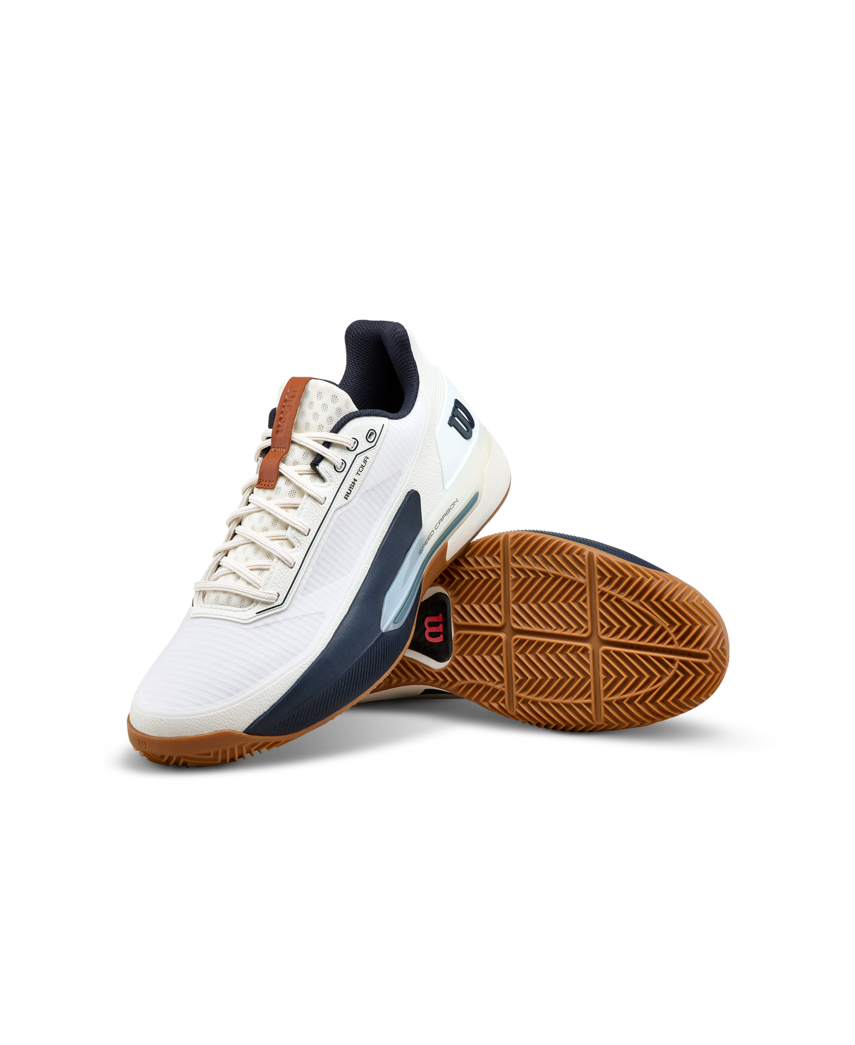 Wilson Rush Tour 5 Clay Mens Tennis Shoes, White/Navy Blazer/Gum - alternate view 6