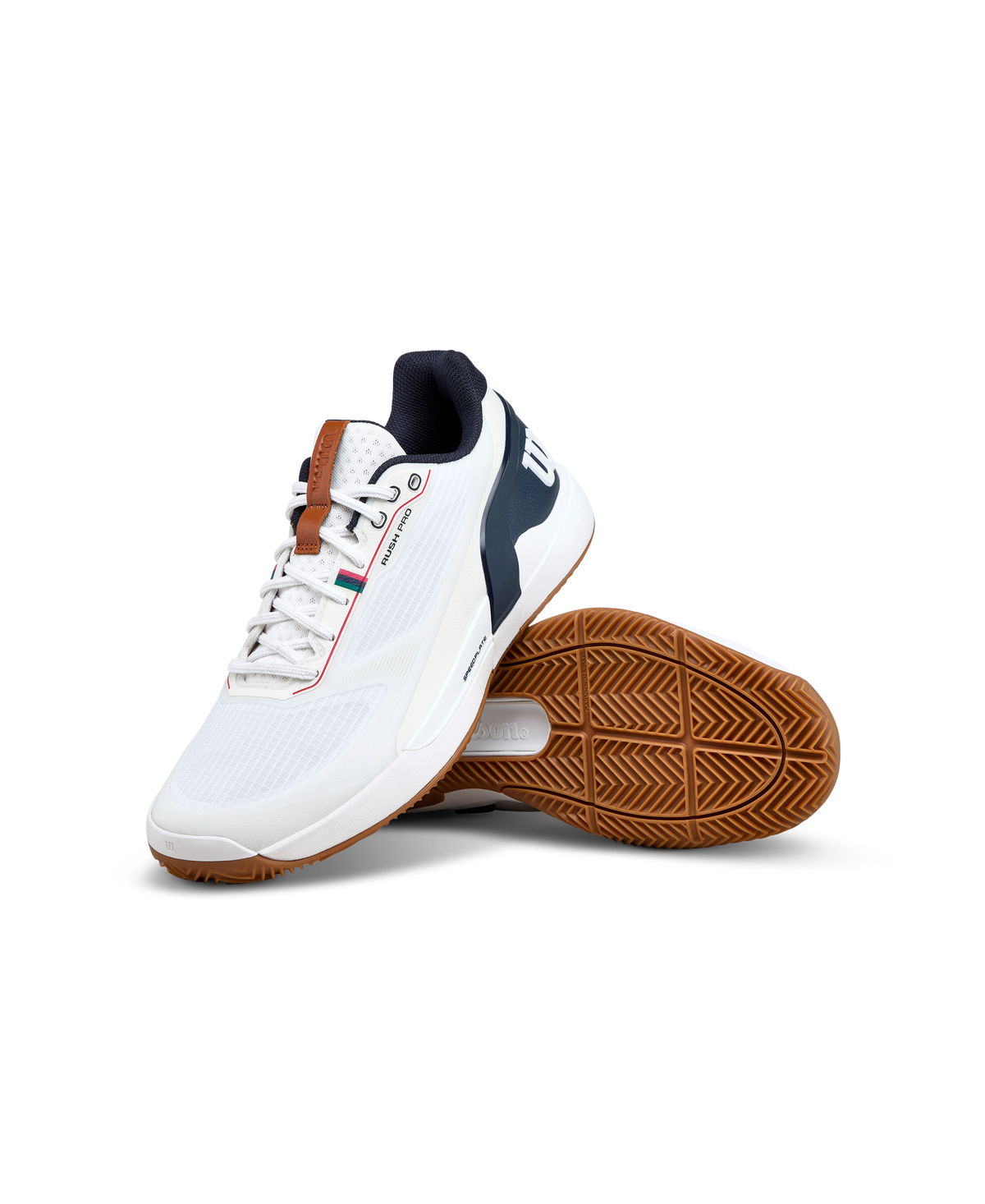 Wilson Rush Pro 5 Clay Mens Tennis Shoes, White/Navy Blazer/Gum - alternate view 6
