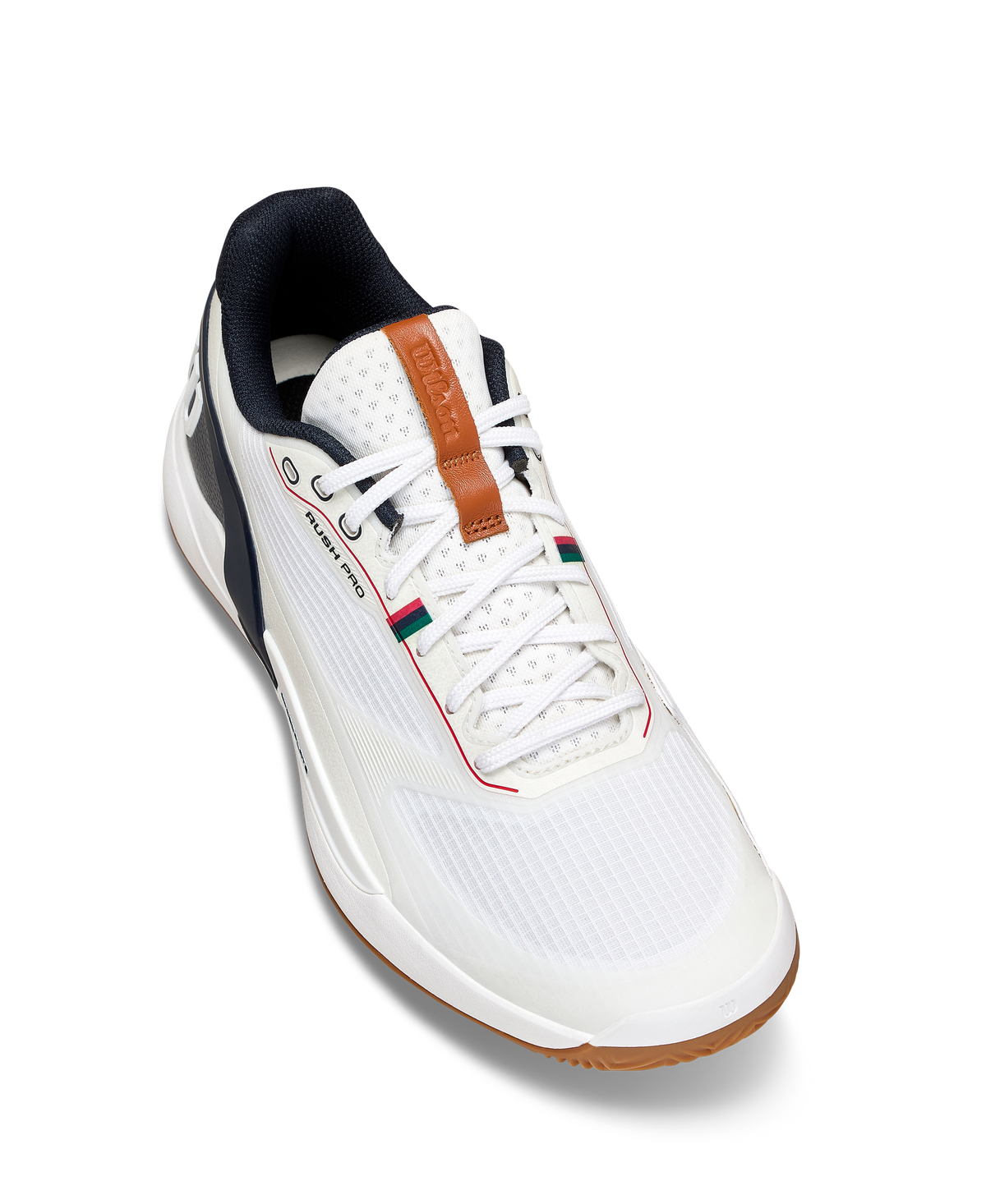 Wilson Rush Pro 5 Clay Mens Tennis Shoes, White/Navy Blazer/Gum - alternate view 3