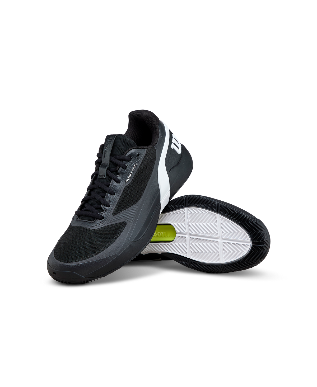 Wilson Rush Pro 5 Clay Mens Tennis Shoes, Black/White/Stormy Weather - alternate view 6