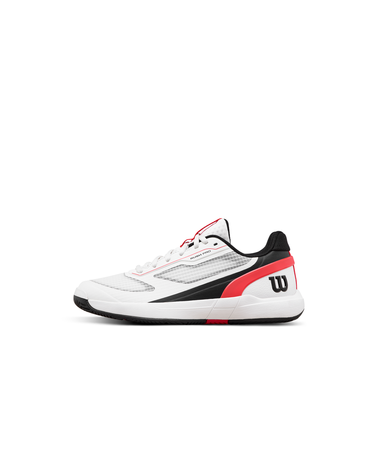 Wilson Rush Pro 5 Junior Tennis Shoes, White/Infrared/Black - main view