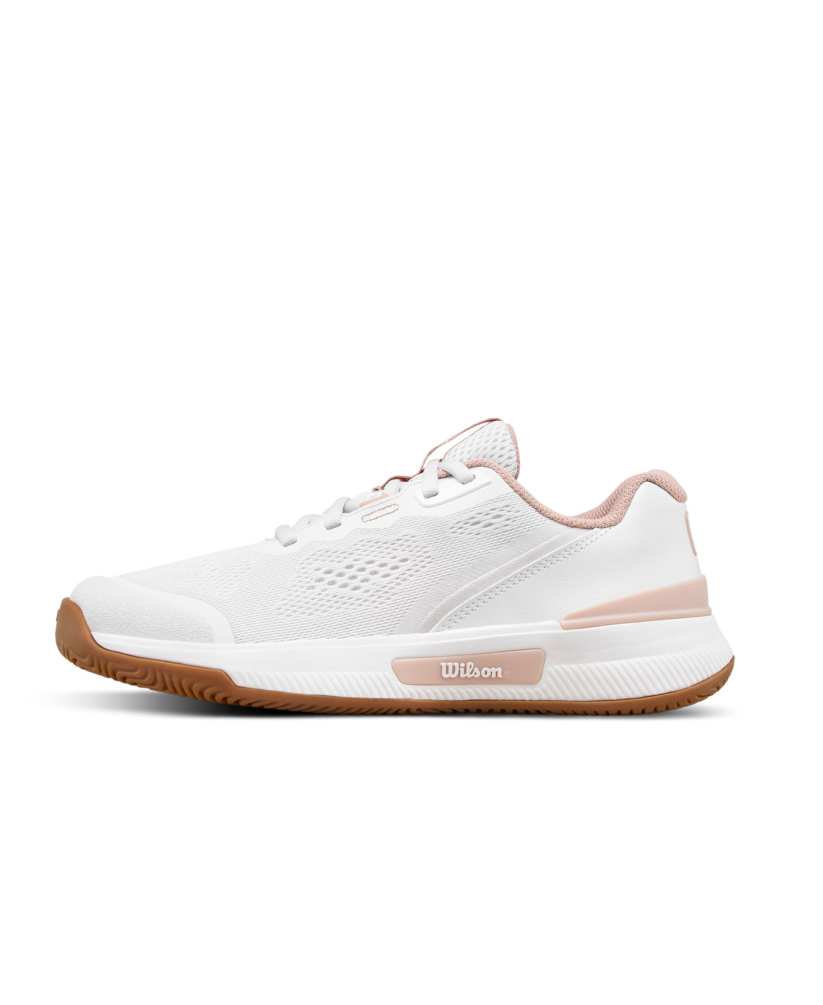 Wilson Intrigue Pro Junior Tennis Shoes, White/Cameo Rose/Gum - main view