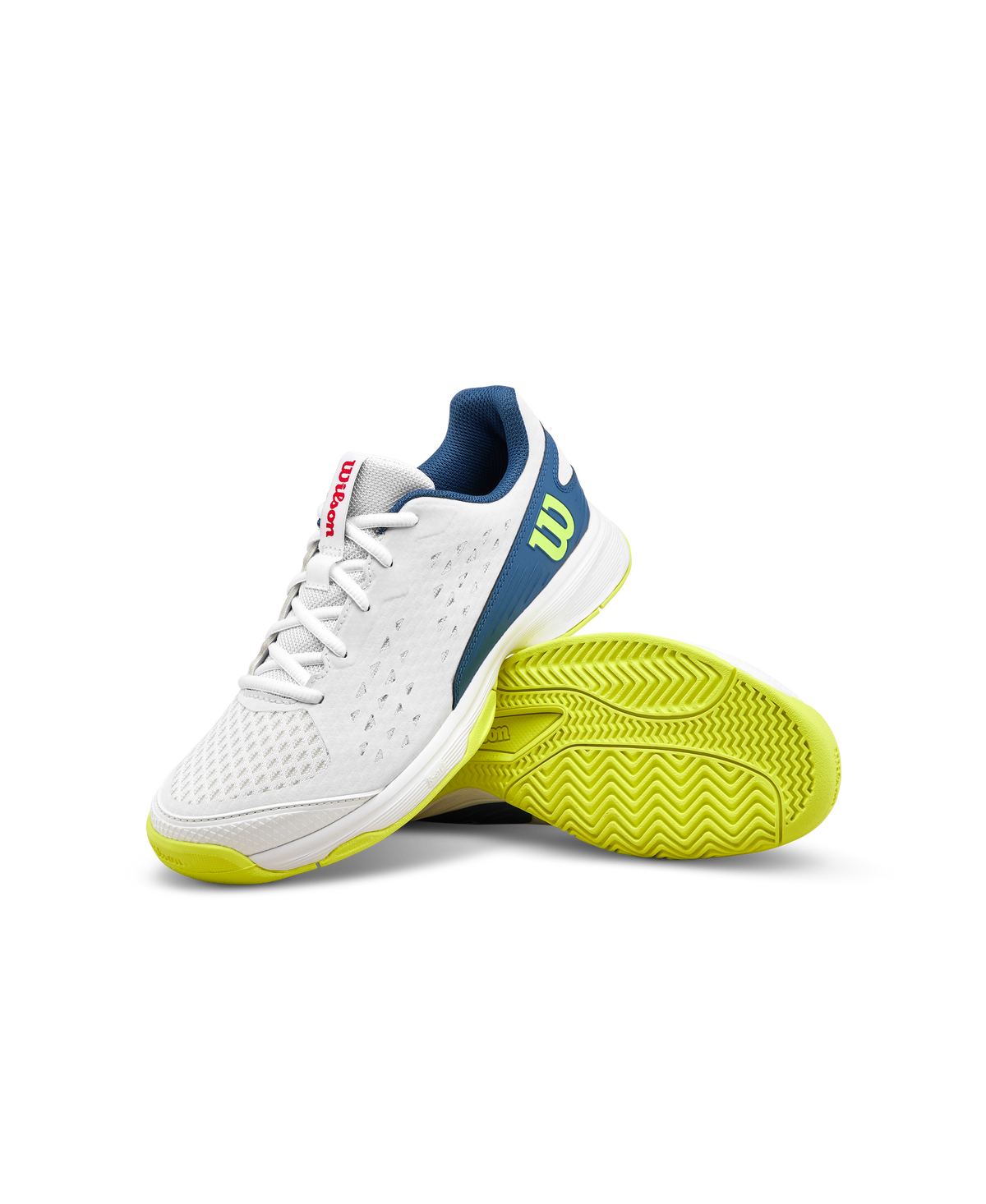 Wilson Rush Pro L Junior Tennis Shoes, Snow White/Snow White/Ensign Blue - alternate view 6