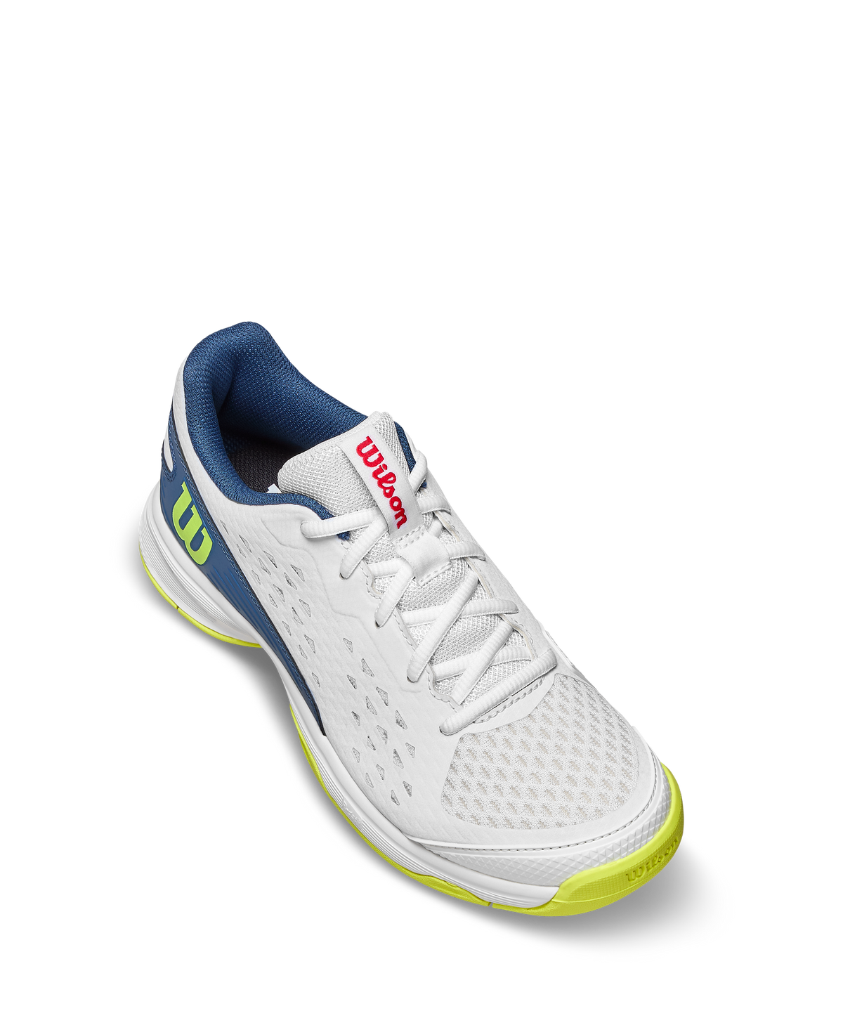 Wilson Rush Pro L Junior Tennis Shoes, Snow White/Snow White/Ensign Blue - alternate view 3