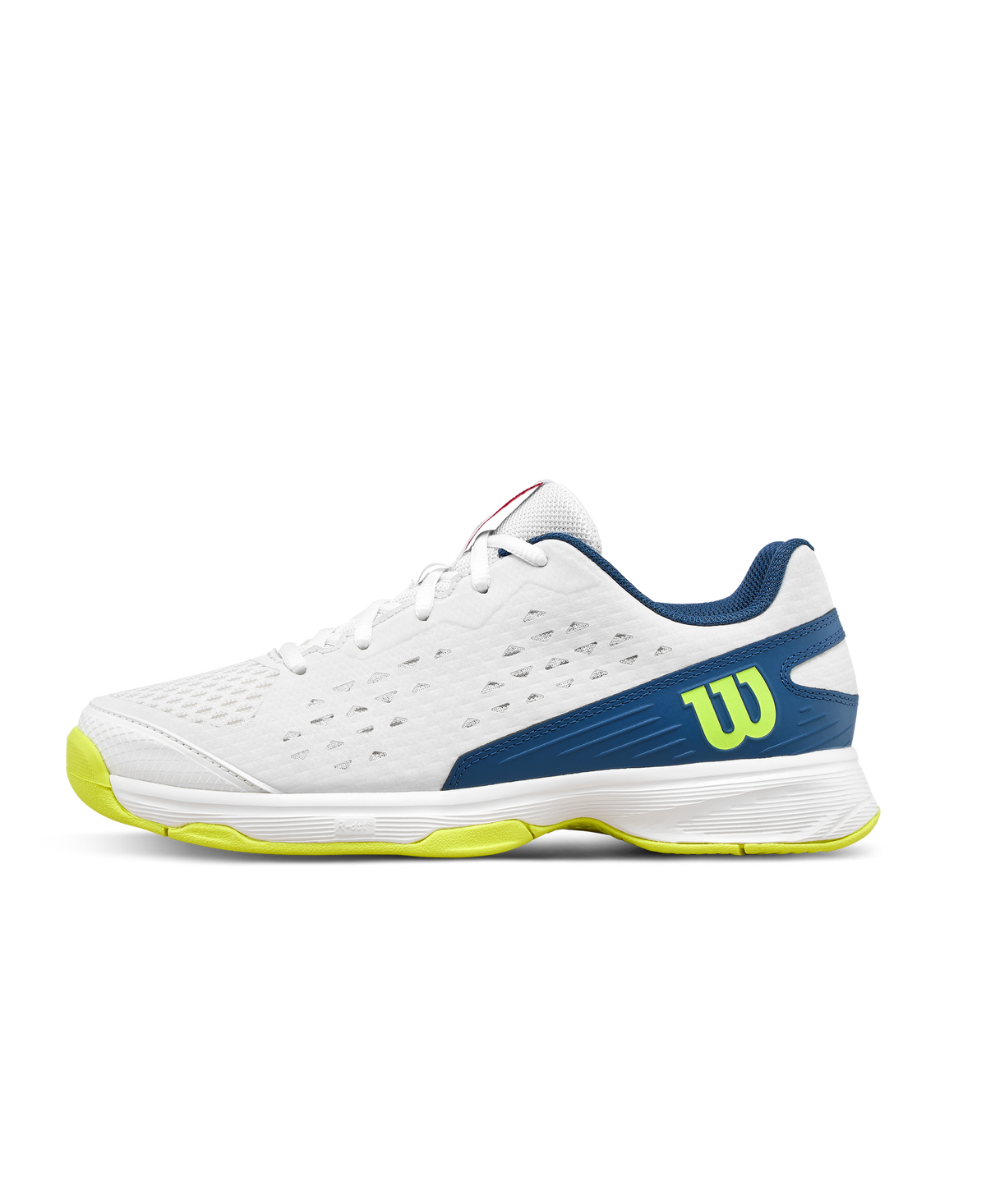 Wilson Rush Pro L Junior Tennis Shoes, Snow White/Snow White/Ensign Blue - main view