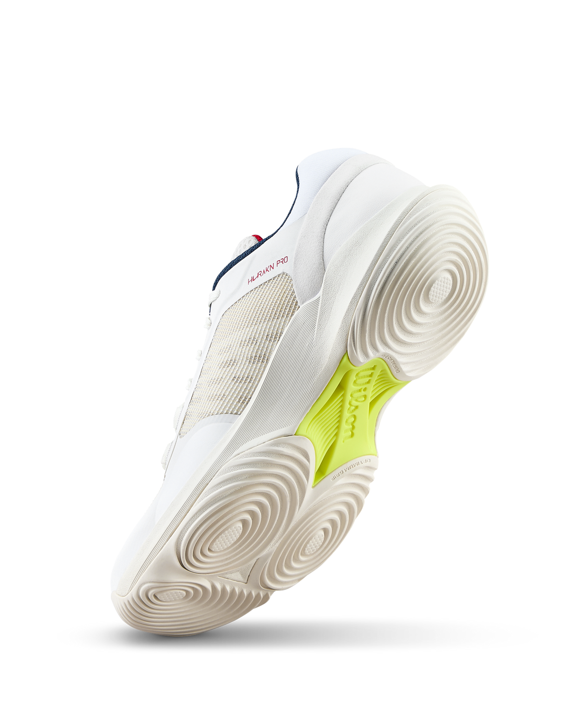 Wilson Hurakn Pro V2 Womens Padel Shoes, Snow White/Papyrus/Safety Yellow - alternate view 3
