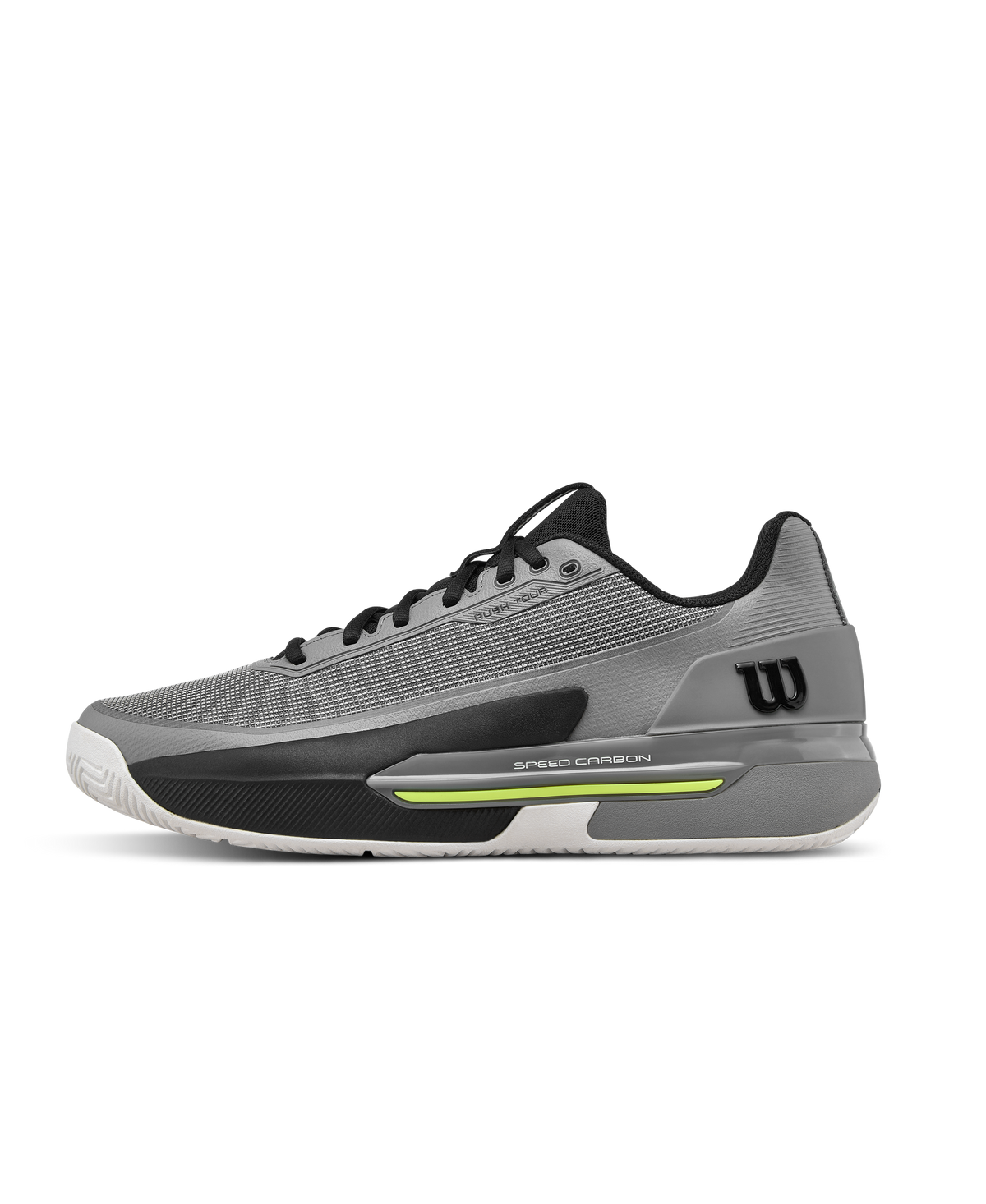 Wilson Rush Tour 5 Mens Tennis Shoes, Titanium/Black/Safety Yellow - main view