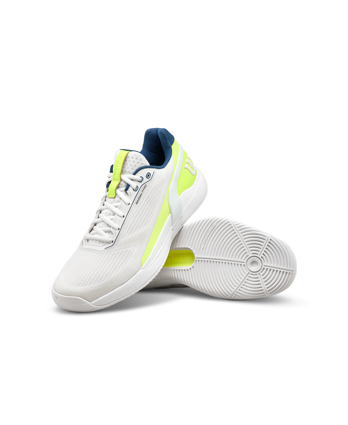 Wilson Rush Pro 5 Mens Padel Shoes, Snow White/Safety Yellow - alternate view 6