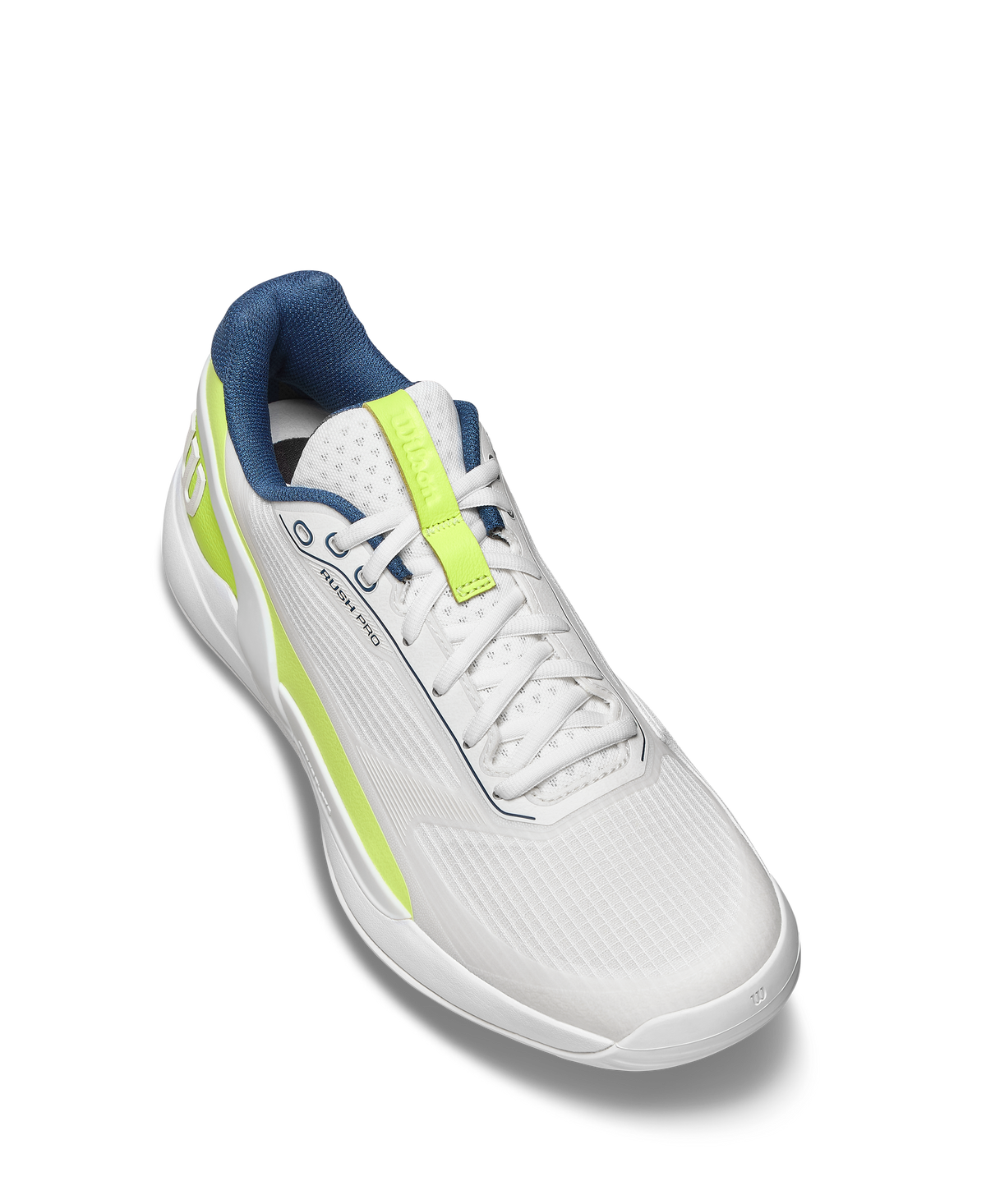 Wilson Rush Pro 5 Mens Padel Shoes, Snow White/Safety Yellow - alternate view 2