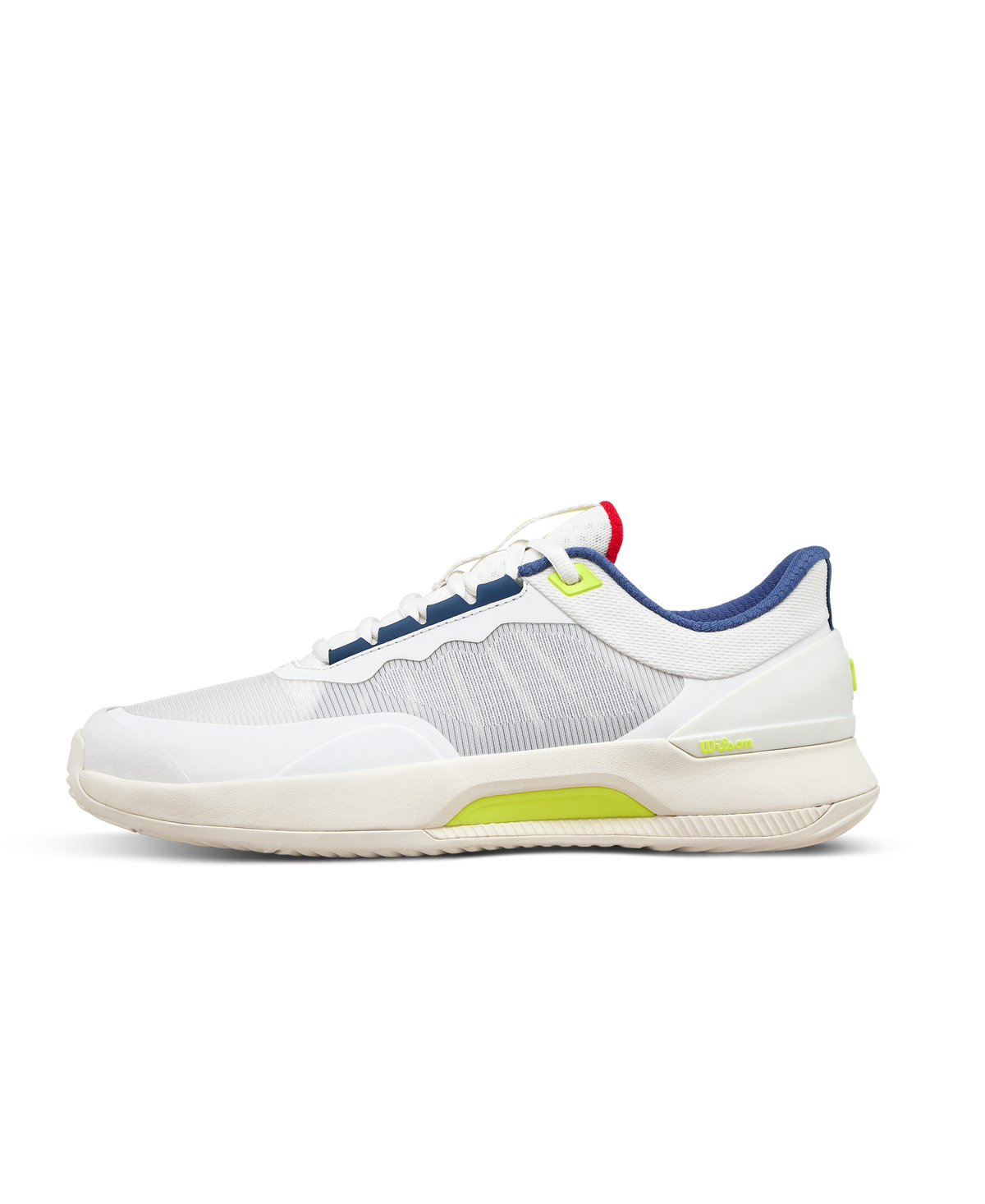 Wilson Intrigue Tour Womens Padel Shoes, Snow White/Papyrus/Safety Yellow - main view