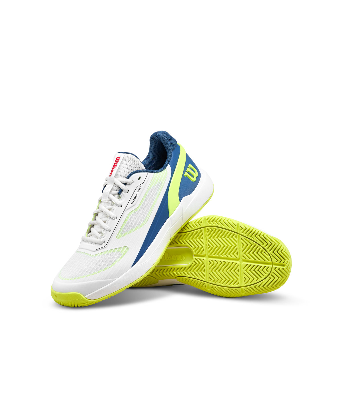 Wilson Rush Pro 5 Junior Tennis Shoes, Bright White/Bright White/Ensign Blue - alternate view 6