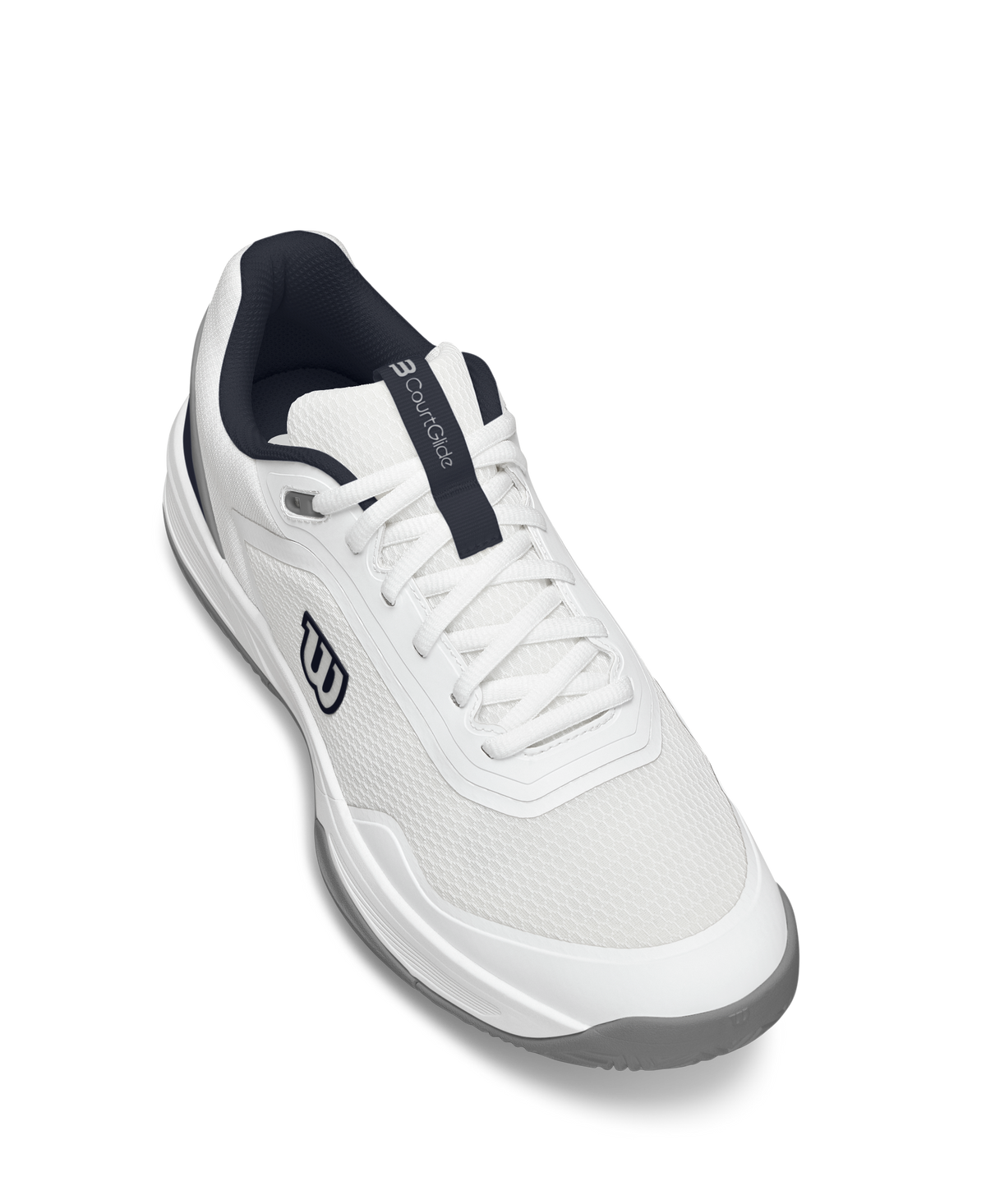 Wilson CourtGlide Mens Tennis Shoes, White/Navy Blazer/Quarry - alternate view 3